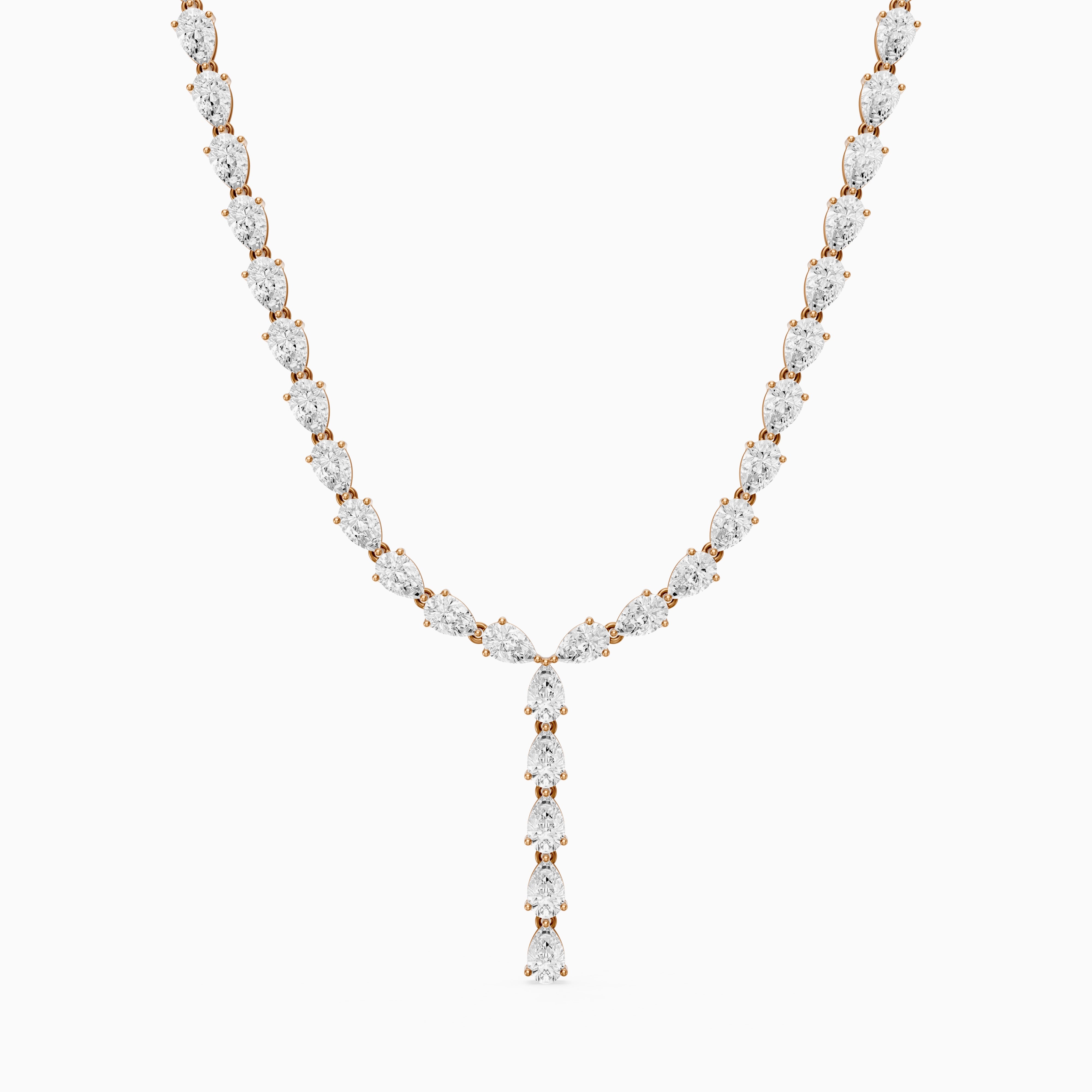 Samantha Pear Lab Grown Diamond Lariat Tennis Necklace