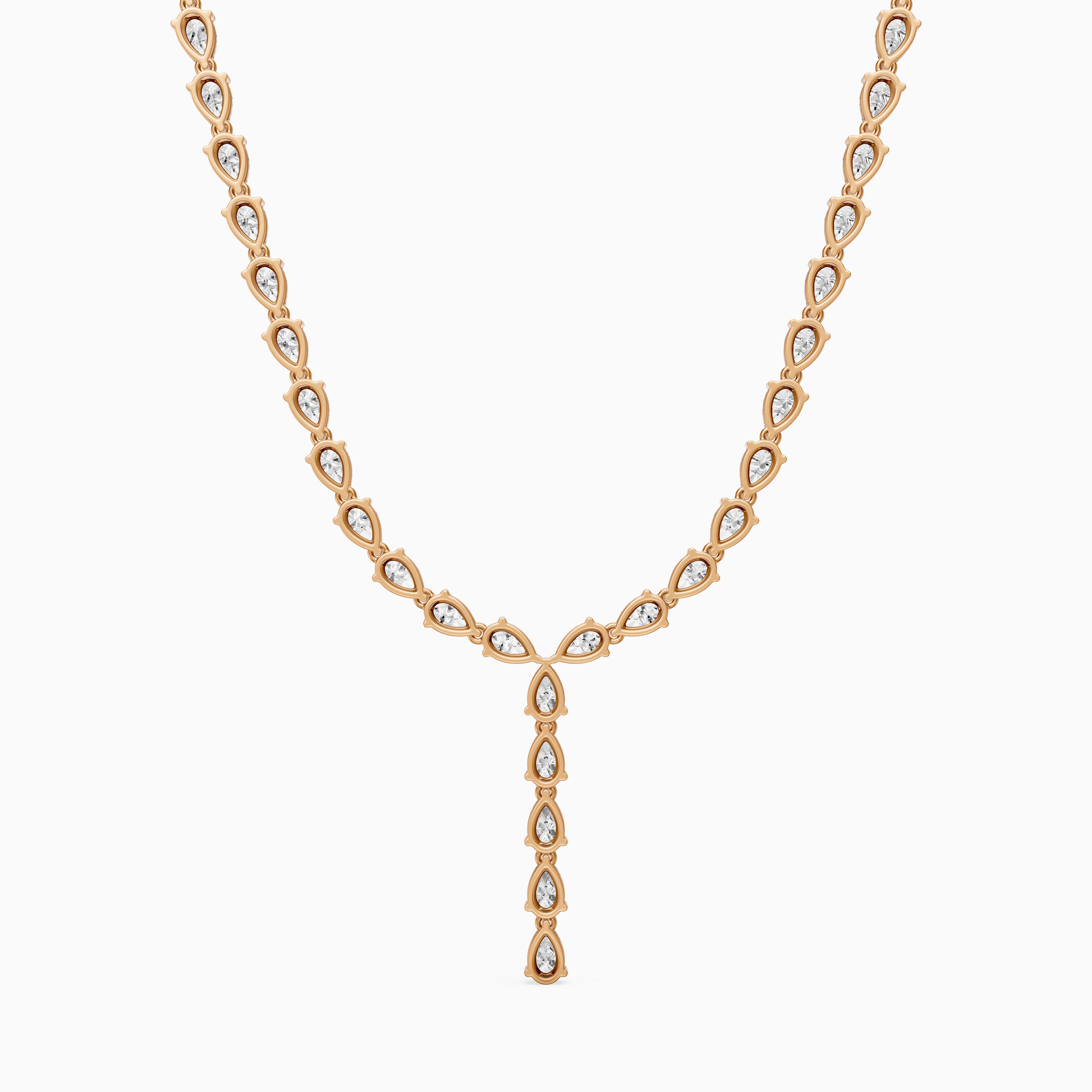 Samantha Pear Lab Grown Diamond Lariat Tennis Necklace