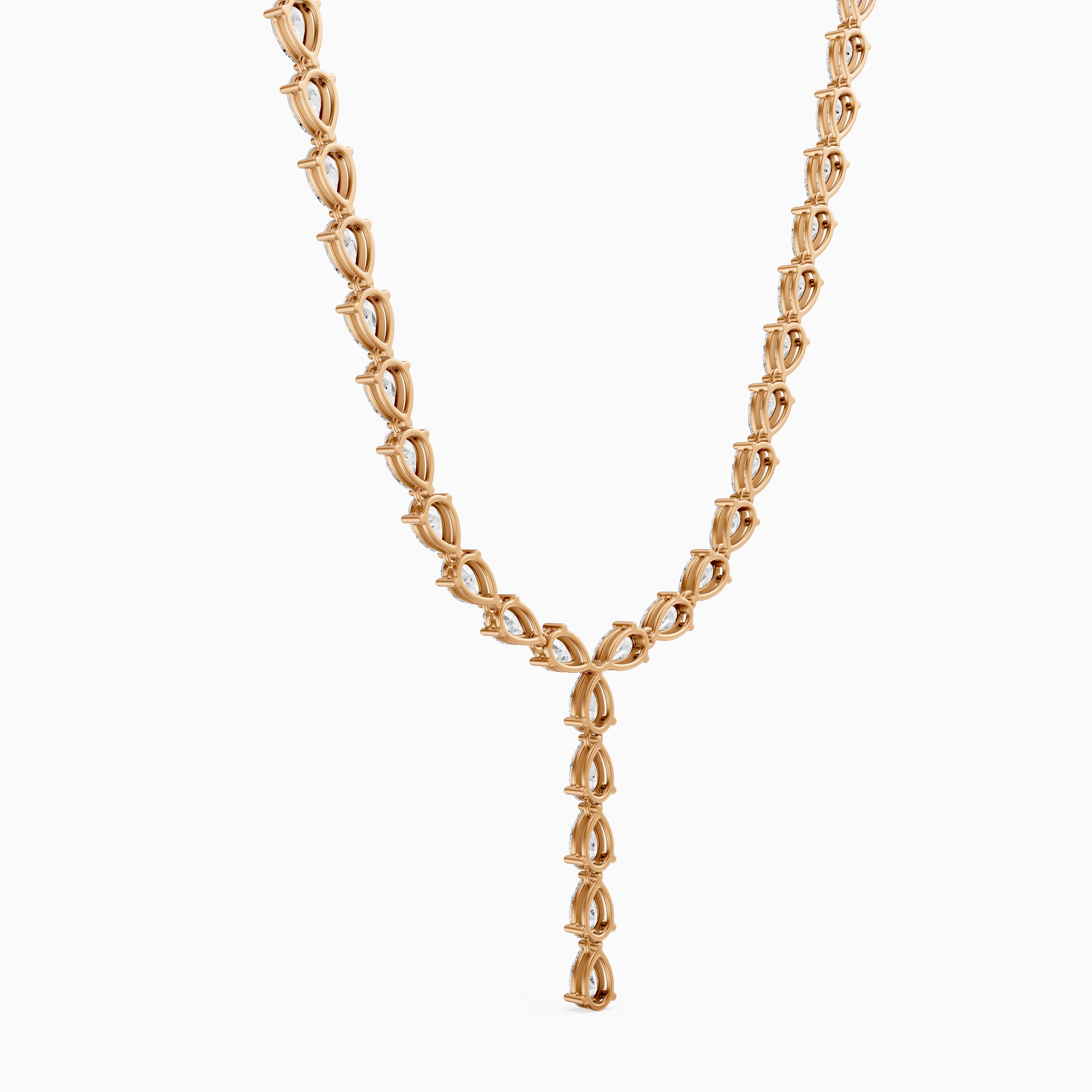 Samantha Pear Lab Grown Diamond Lariat Tennis Necklace