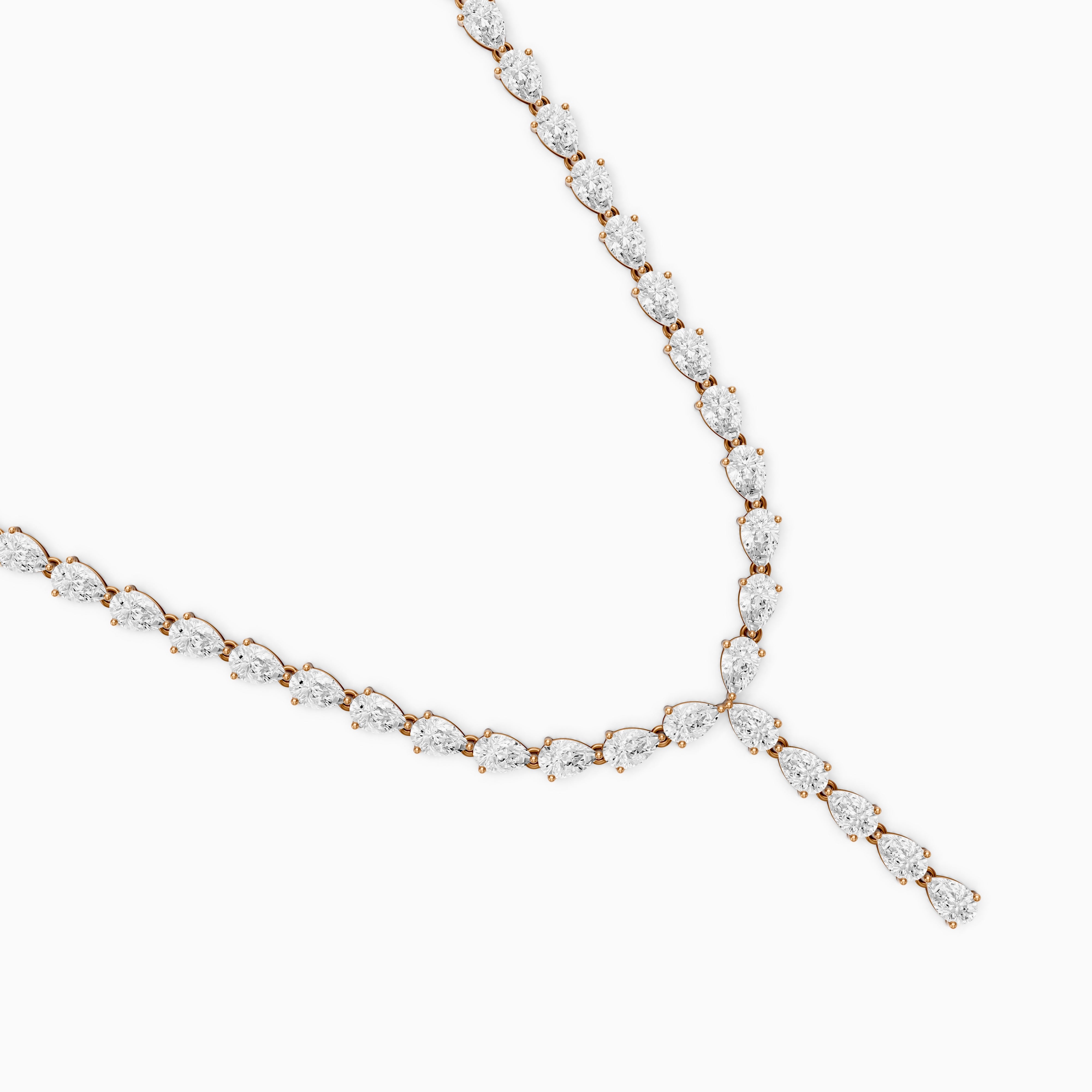 Samantha Pear Lab Grown Diamond Lariat Tennis Necklace
