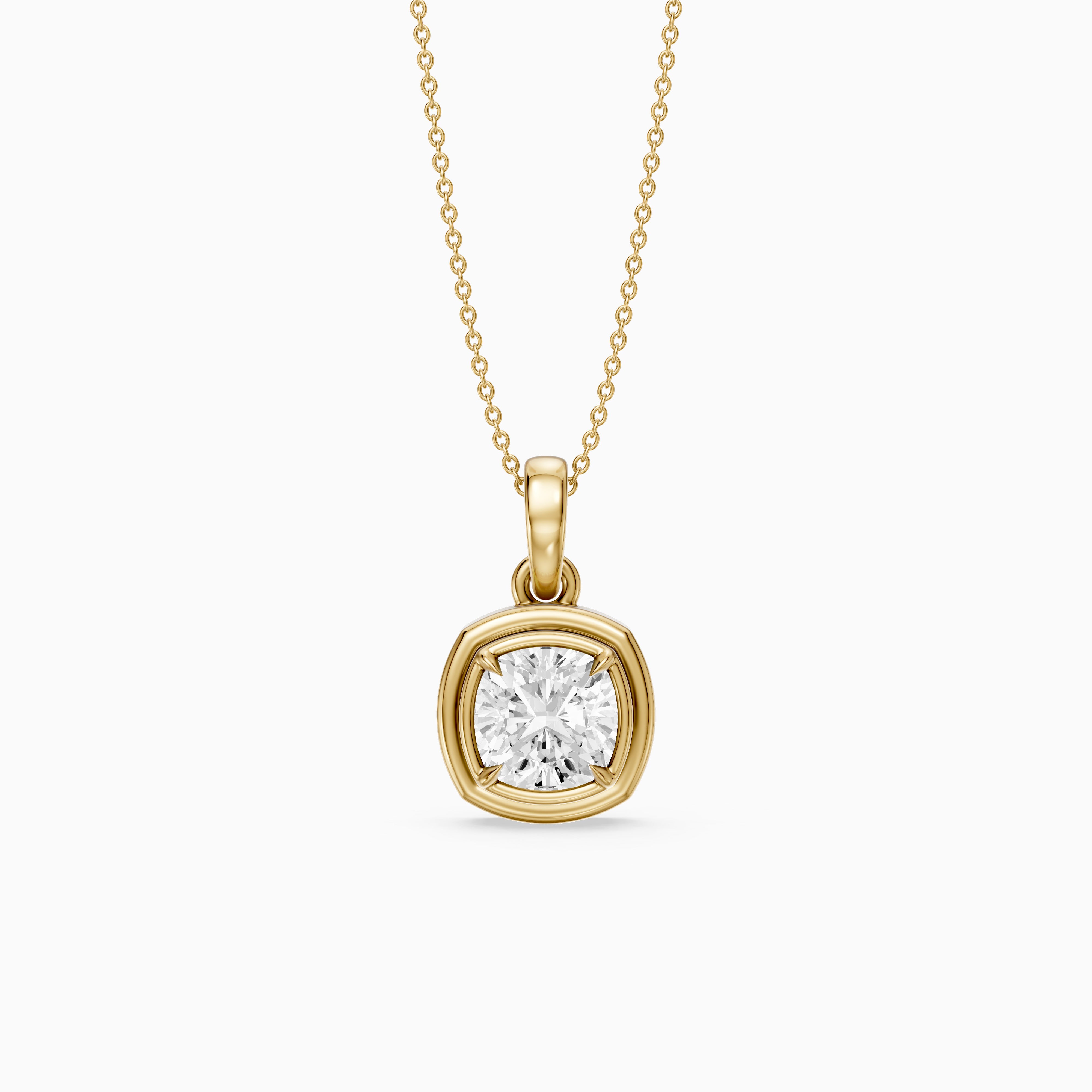 Dakota Round Lab Grown Diamond Double Bezel Pendant