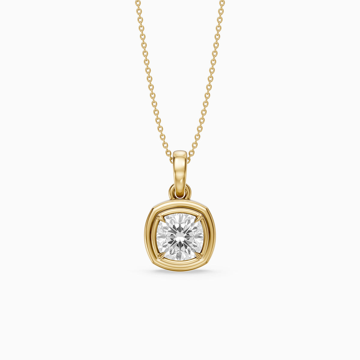 Dakota Round Lab Grown Diamond Double Bezel Pendant