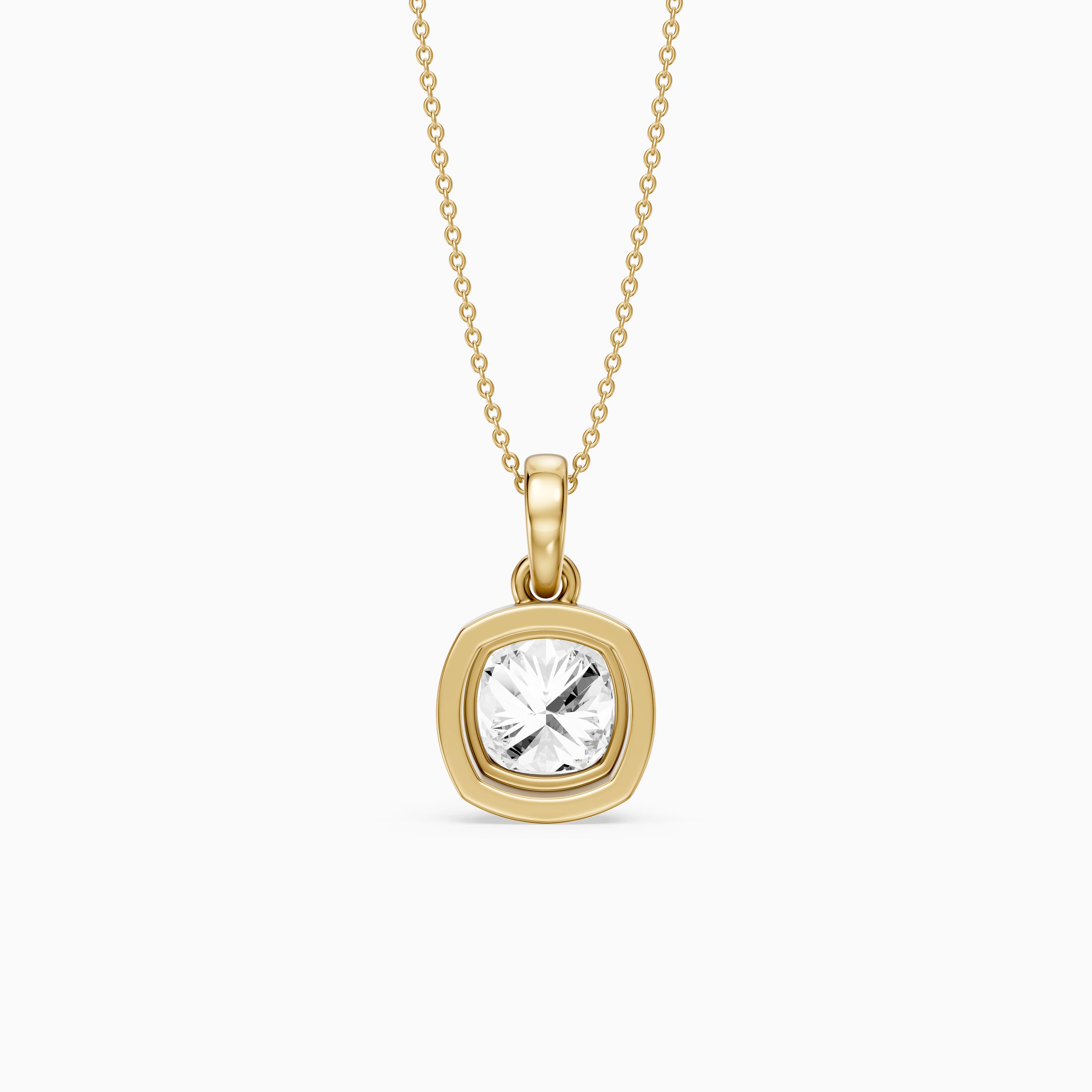 Dakota Round Lab Grown Diamond Double Bezel Pendant