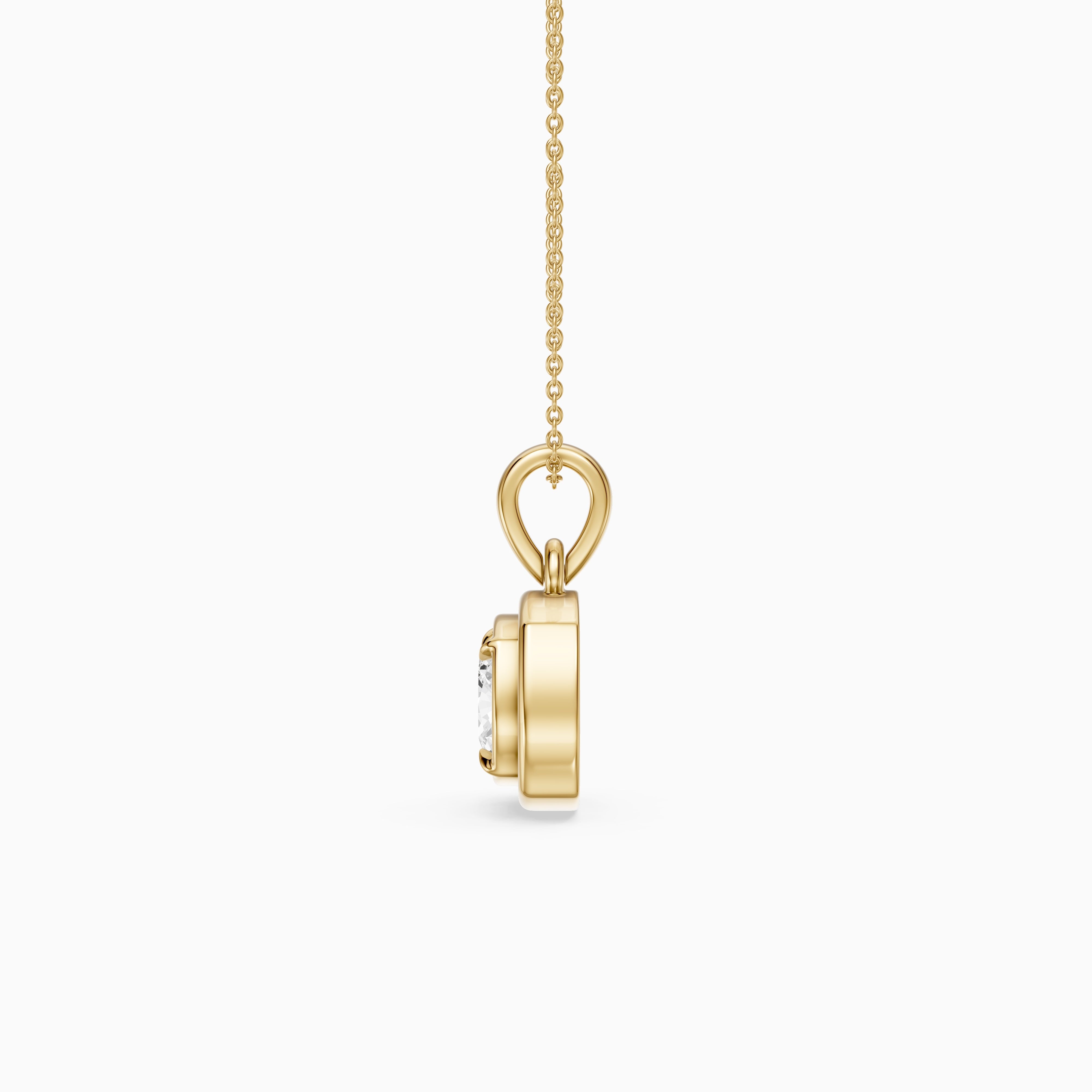 Dakota Round Lab Grown Diamond Double Bezel Pendant