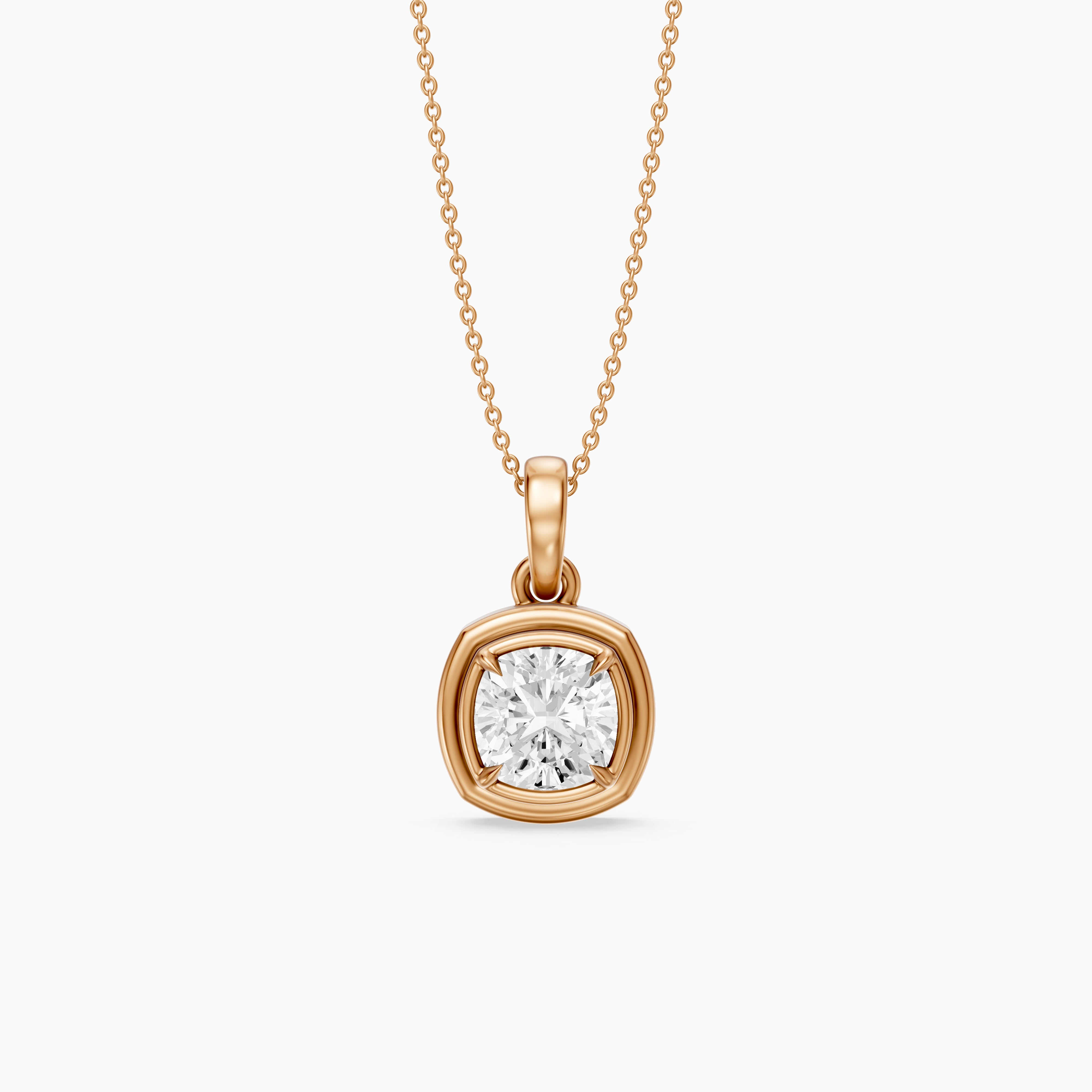 Dakota Round Lab Grown Diamond Double Bezel Pendant