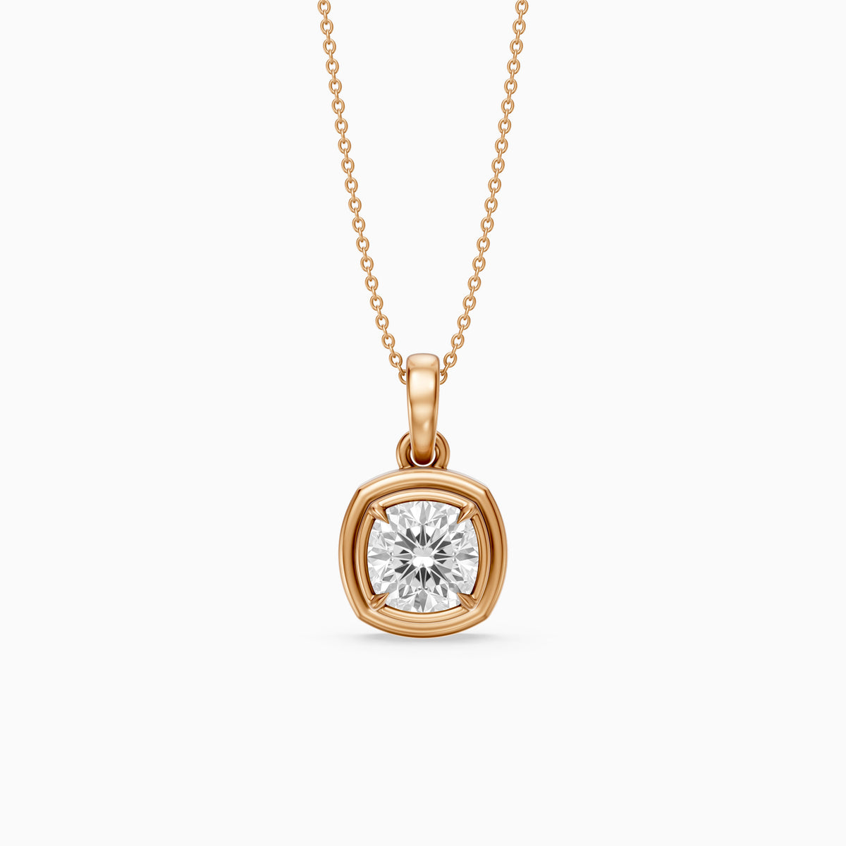 Dakota Round Lab Grown Diamond Double Bezel Pendant