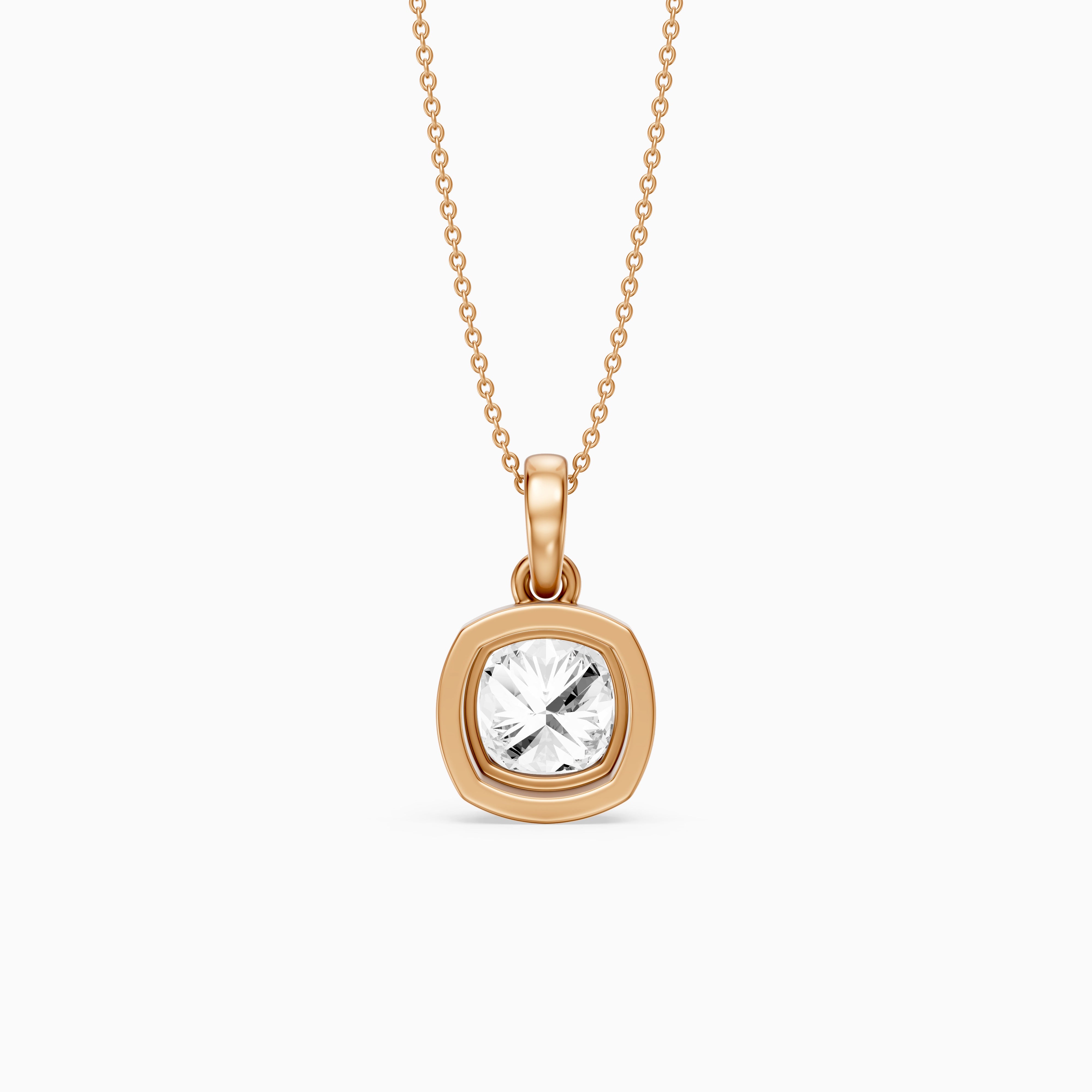 Dakota Round Lab Grown Diamond Double Bezel Pendant