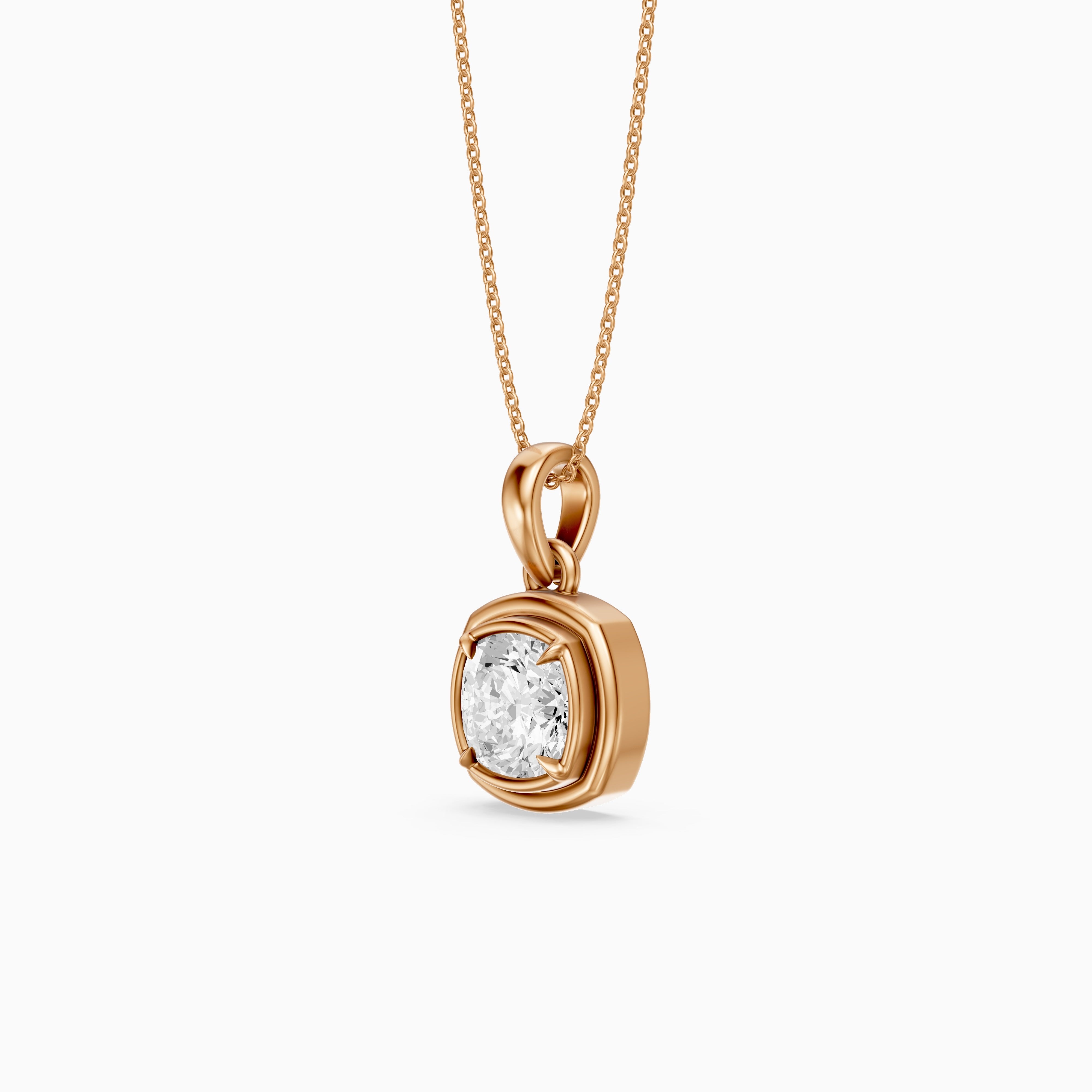 Dakota Round Lab Grown Diamond Double Bezel Pendant