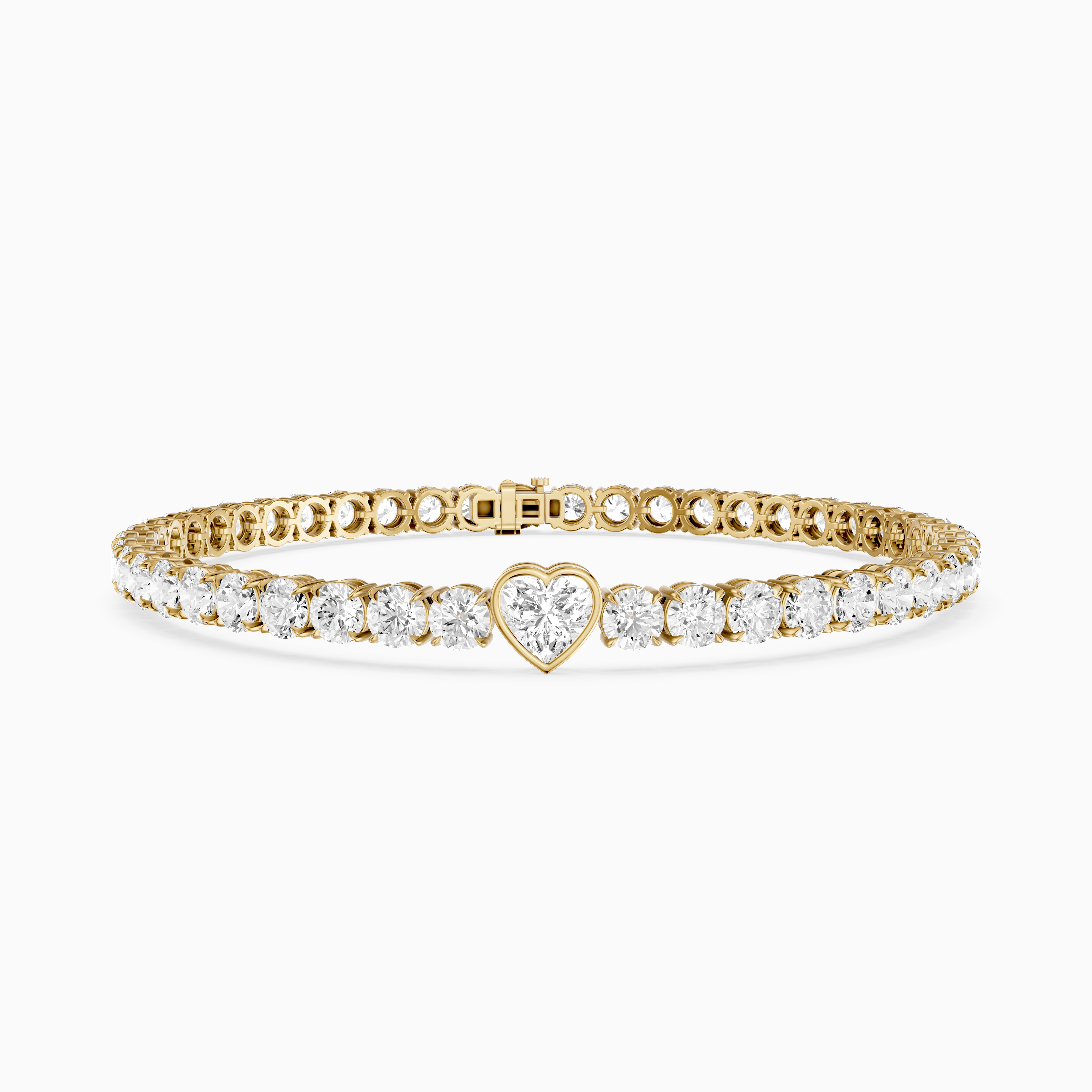 Juliette Heart Shape and Round Lab Grown Diamond Single Station Tennis Bracelet