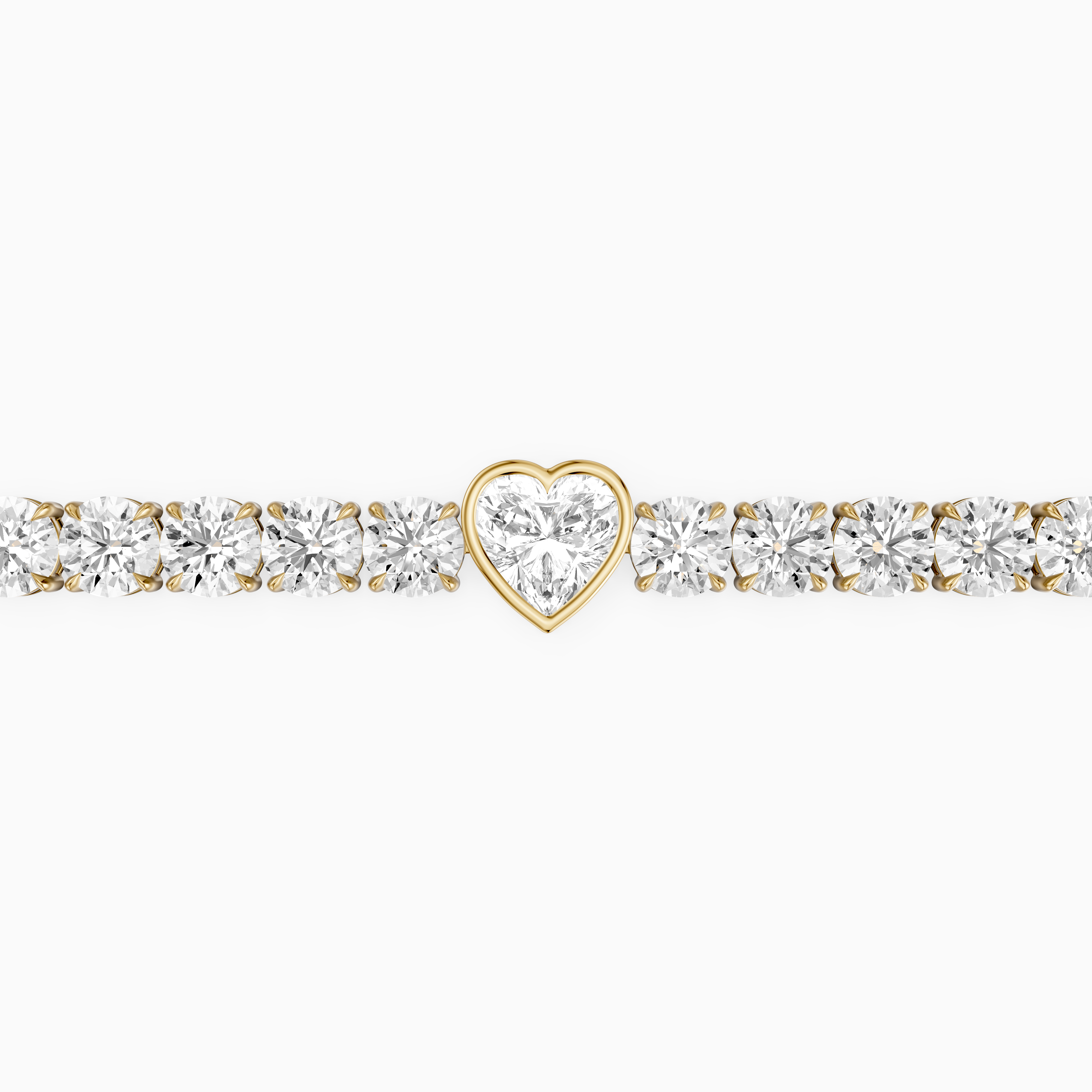 Juliette Heart Shape and Round Lab Grown Diamond Single Station Tennis Bracelet