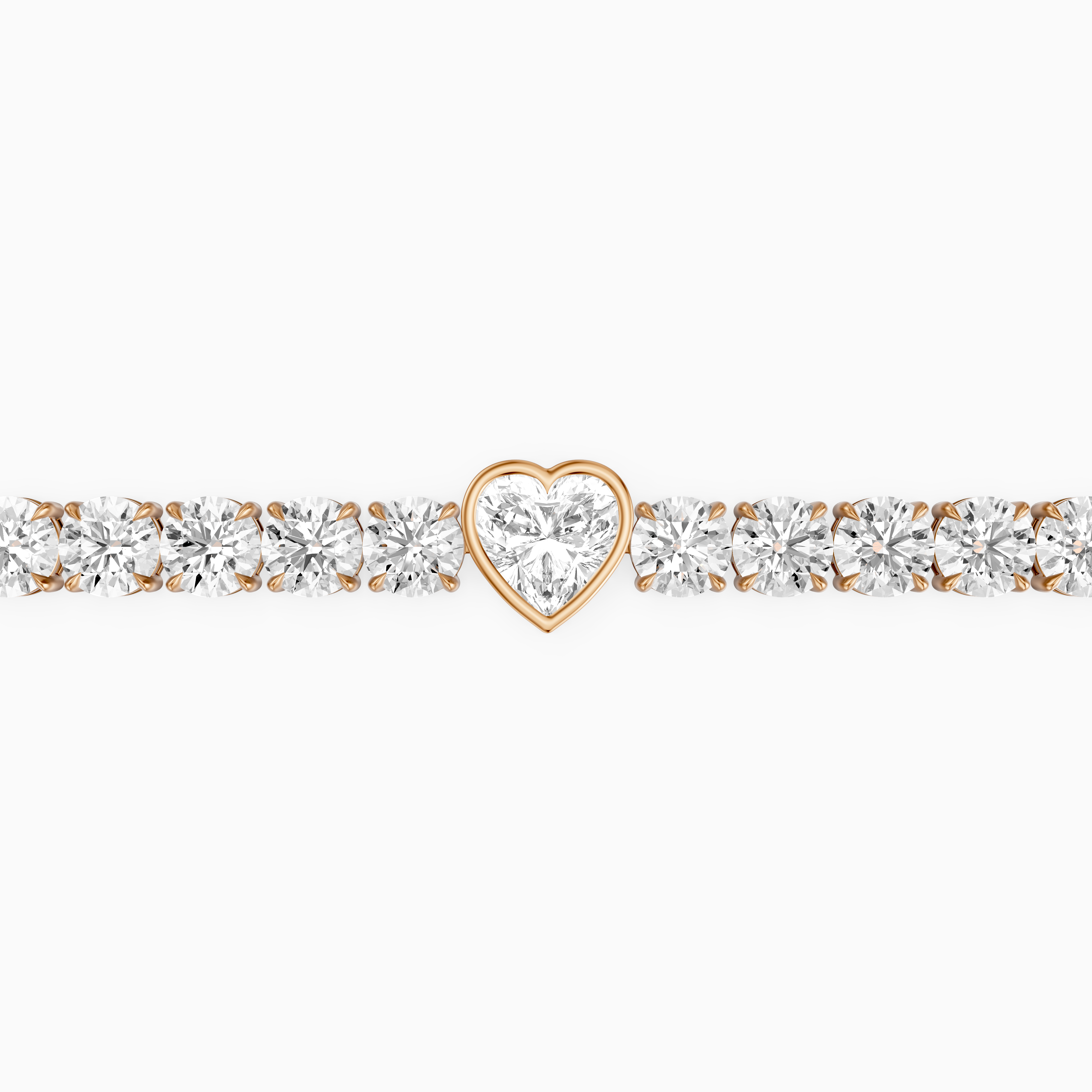 Juliette Heart Shape and Round Lab Grown Diamond Single Station Tennis Bracelet