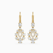 Heather Pear and Round Lab Grown Diamond Cluster Drop Earrings
