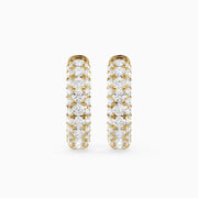 Anthea Round Lab Grown Diamond Chunky Pave Huggie Hoop Earrings