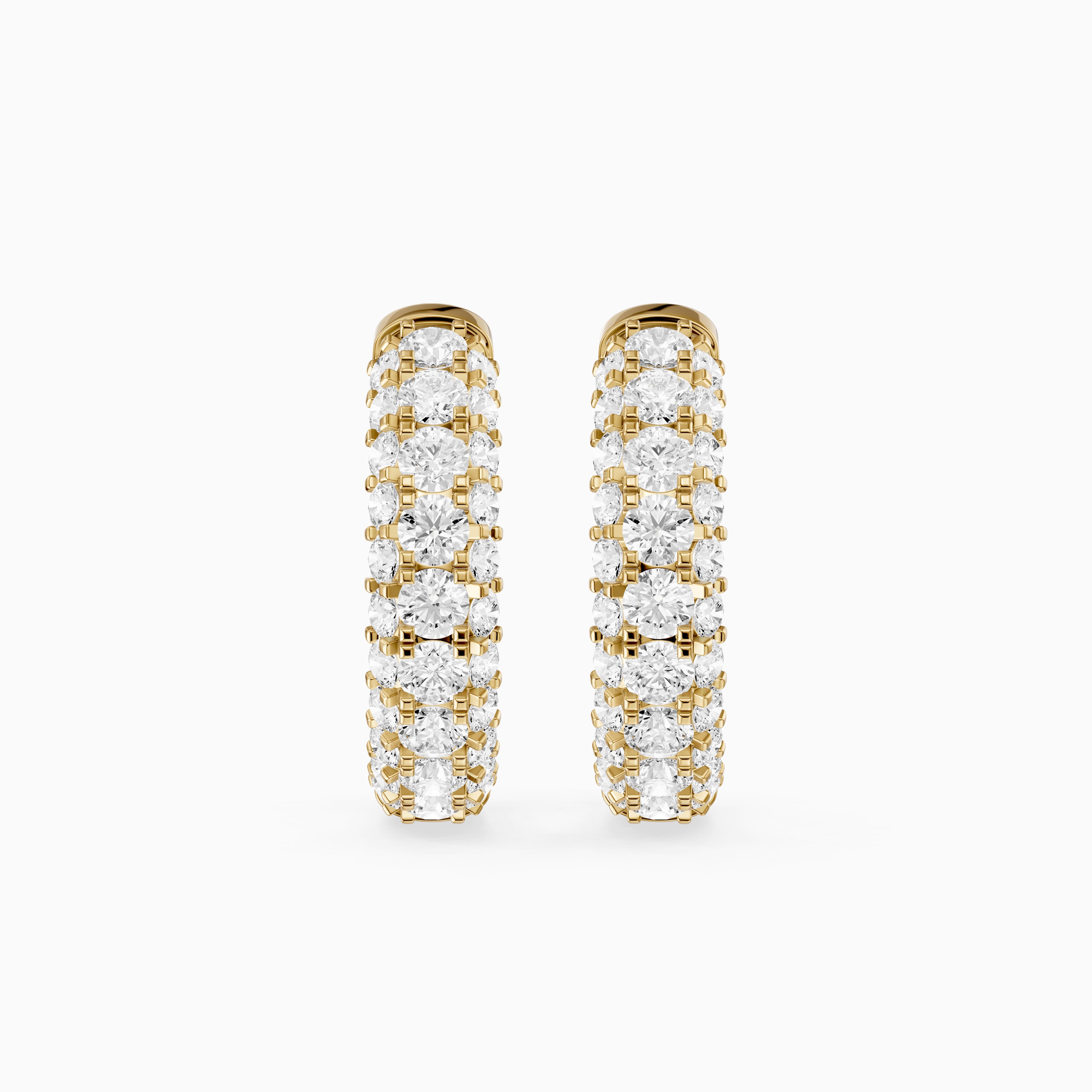 Anthea Round Lab Grown Diamond Chunky Pave Huggie Hoop Earrings