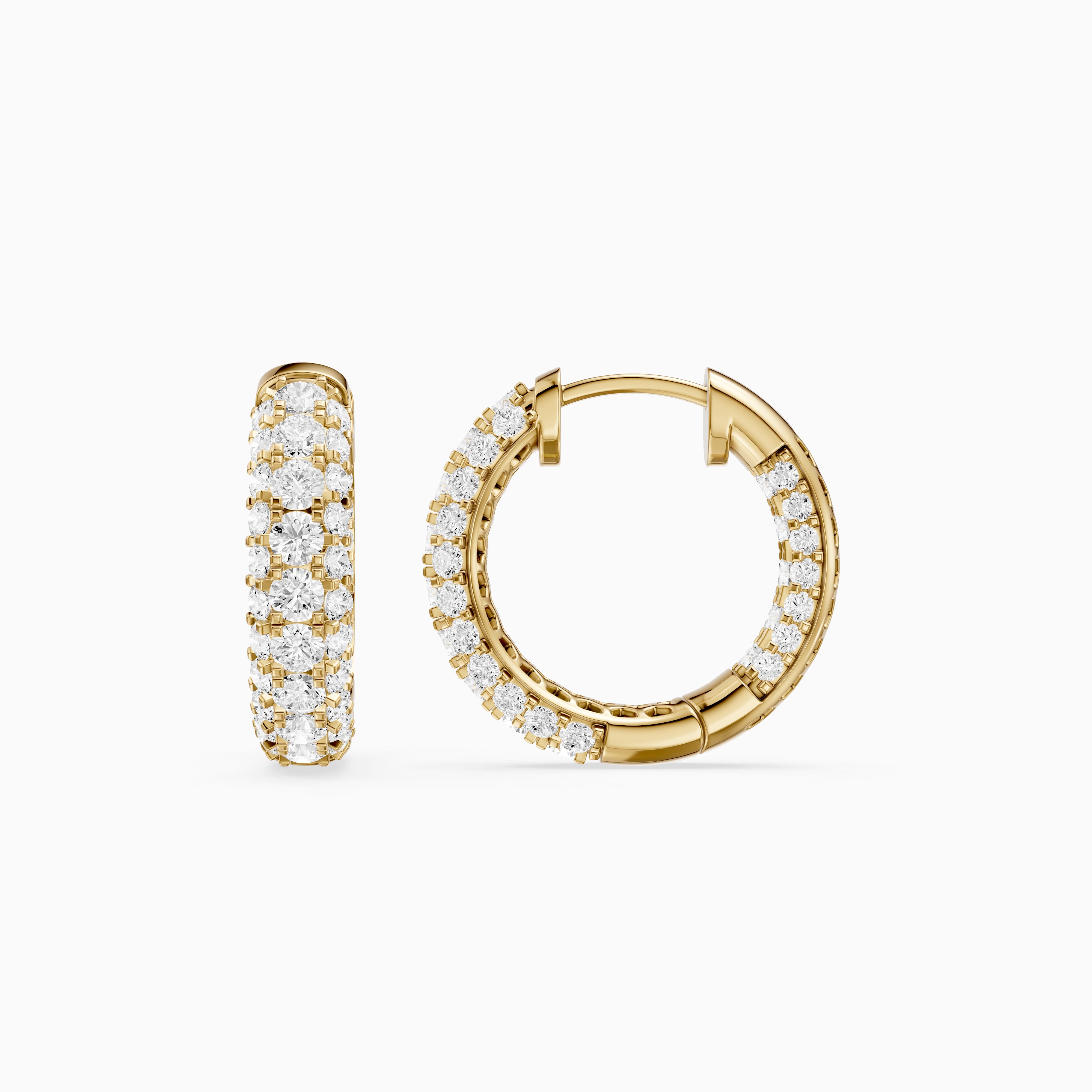 Anthea Round Lab Grown Diamond Chunky Pave Huggie Hoop Earrings