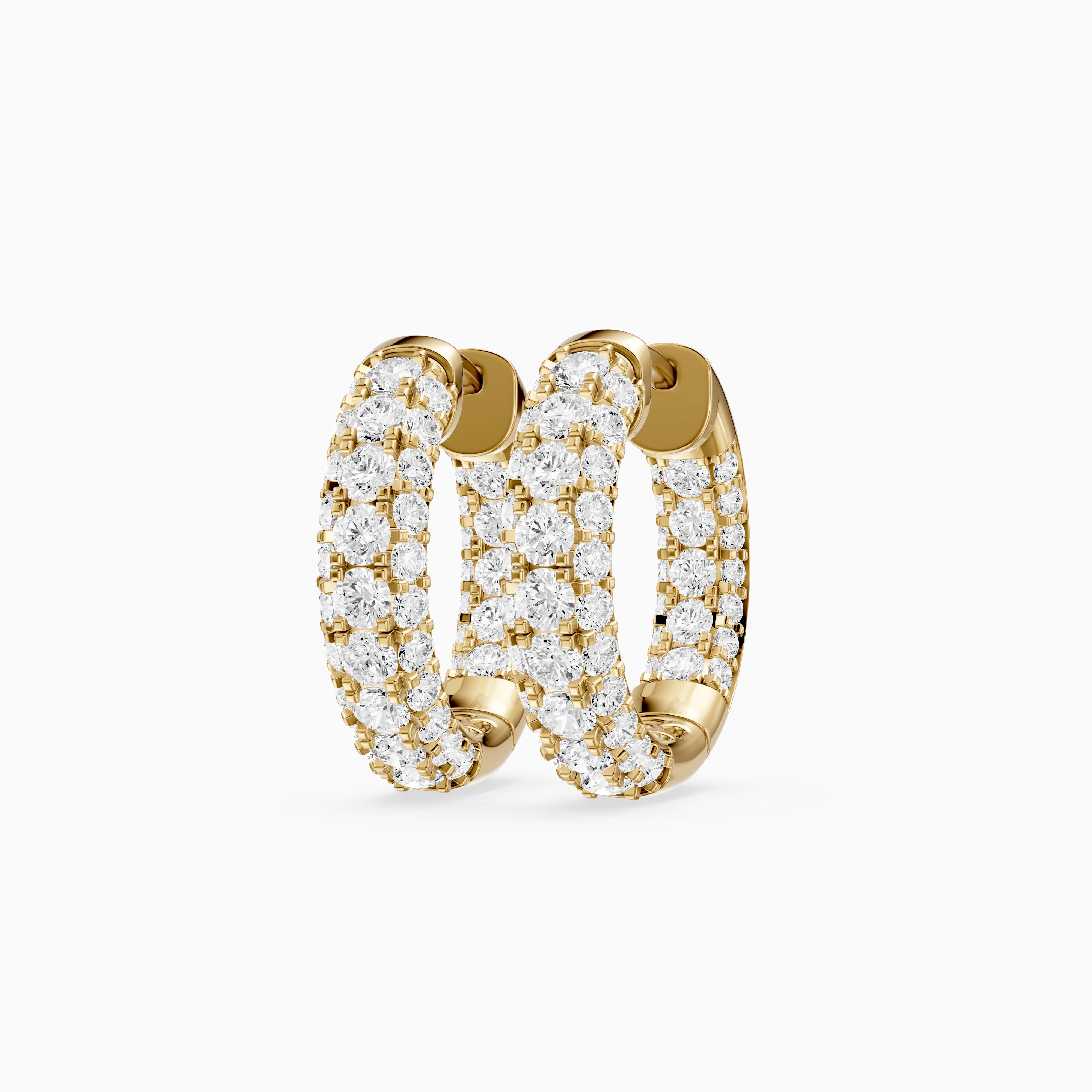 Anthea Round Lab Grown Diamond Chunky Pave Huggie Hoop Earrings