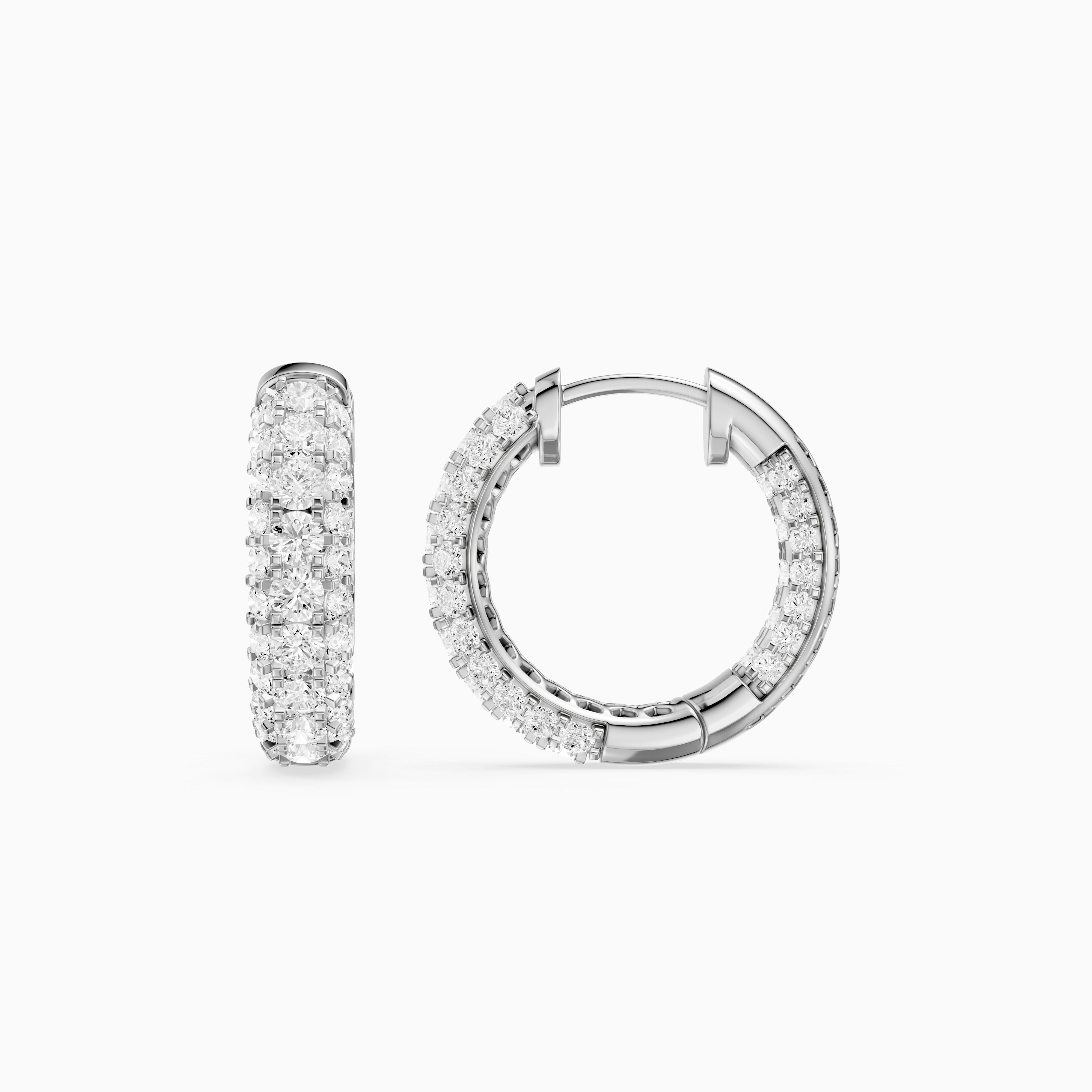 Anthea Round Lab Grown Diamond Chunky Pave Huggie Hoop Earrings