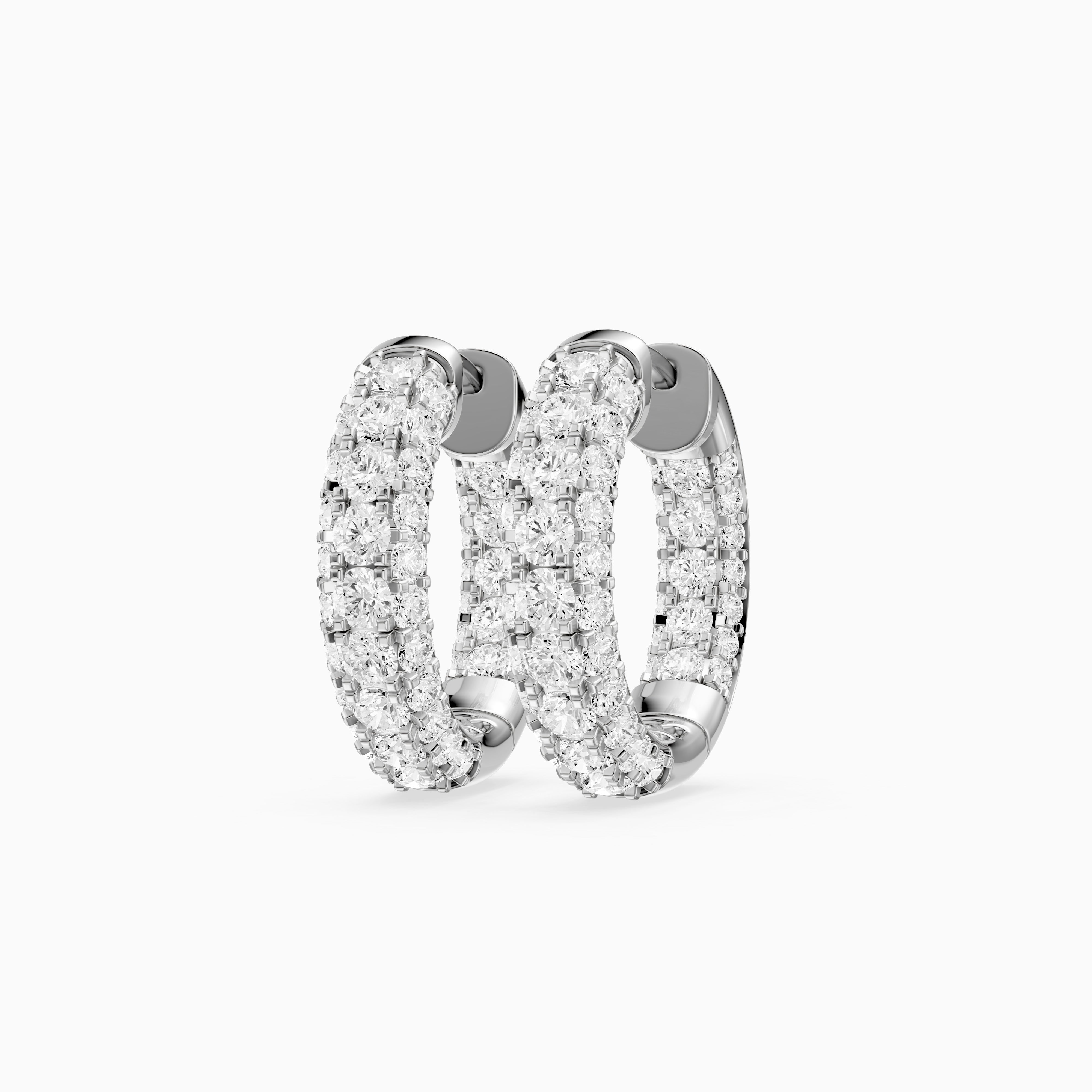 Anthea Round Lab Grown Diamond Chunky Pave Huggie Hoop Earrings