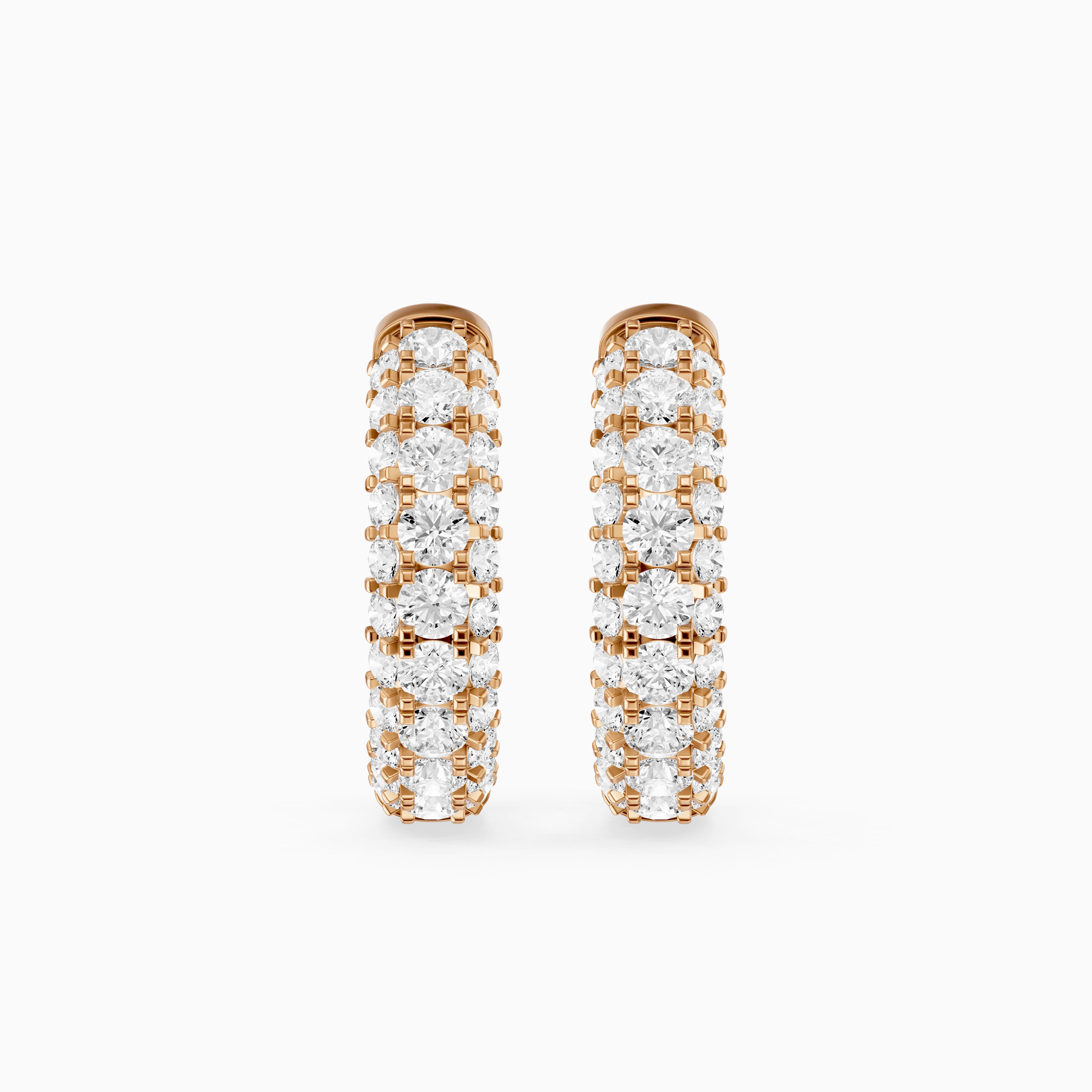Anthea Round Lab Grown Diamond Chunky Pave Huggie Hoop Earrings