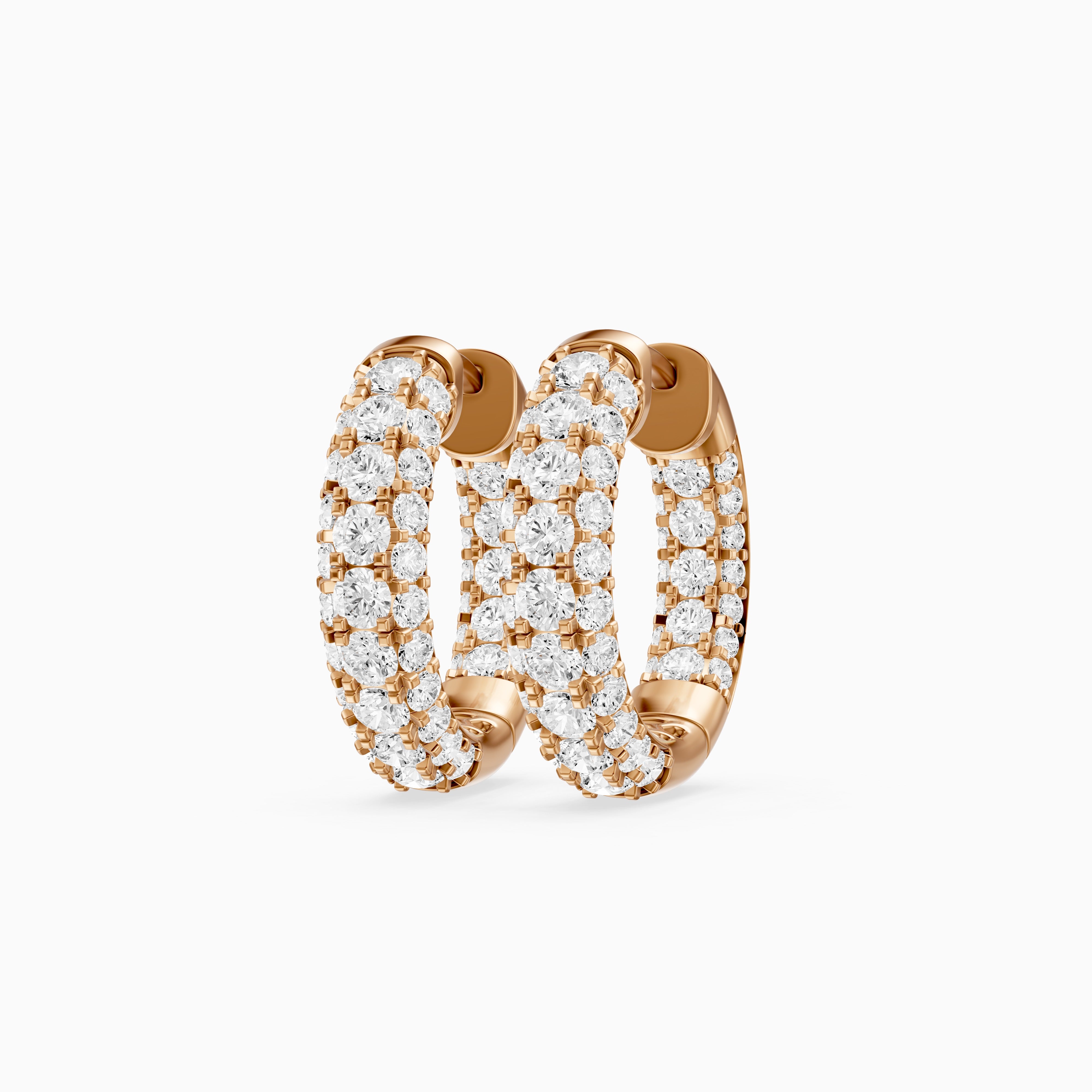 Anthea Round Lab Grown Diamond Chunky Pave Huggie Hoop Earrings