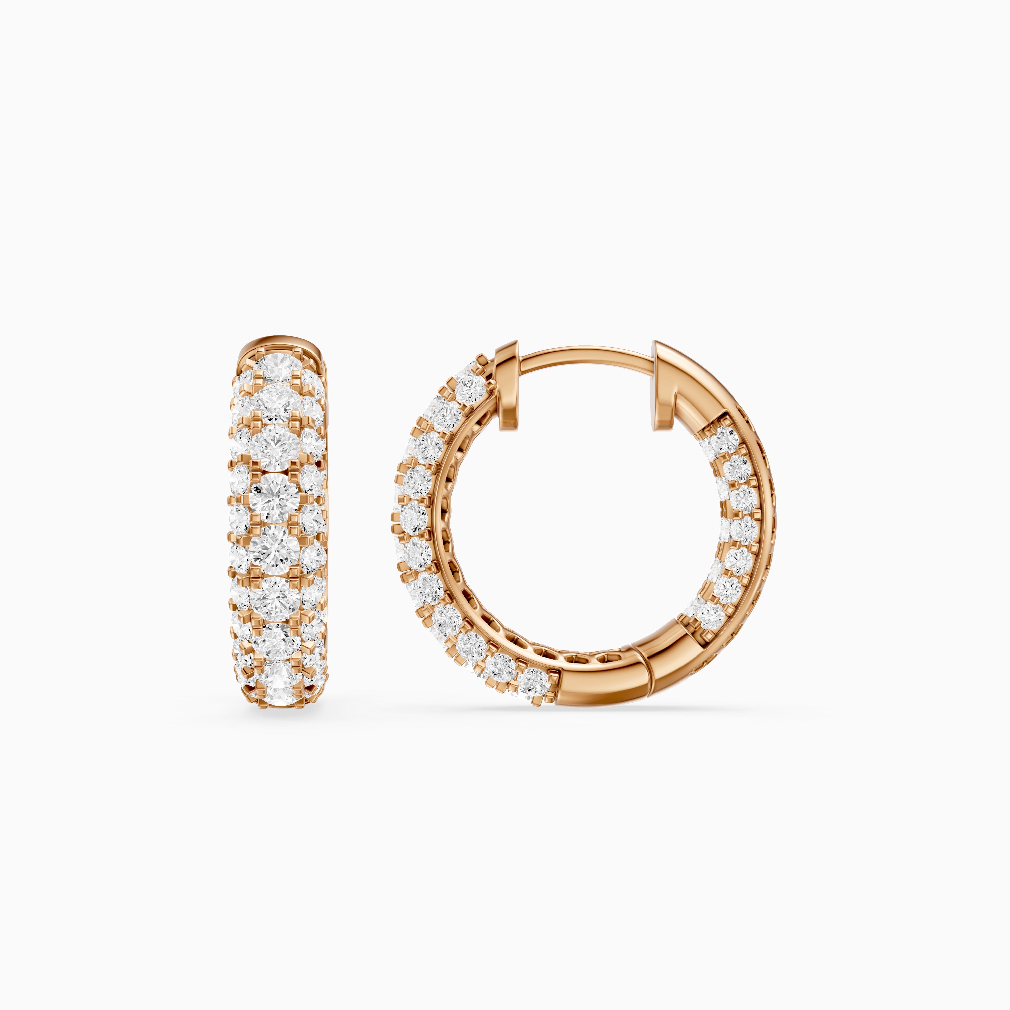 Anthea Round Lab Grown Diamond Chunky Pave Huggie Hoop Earrings