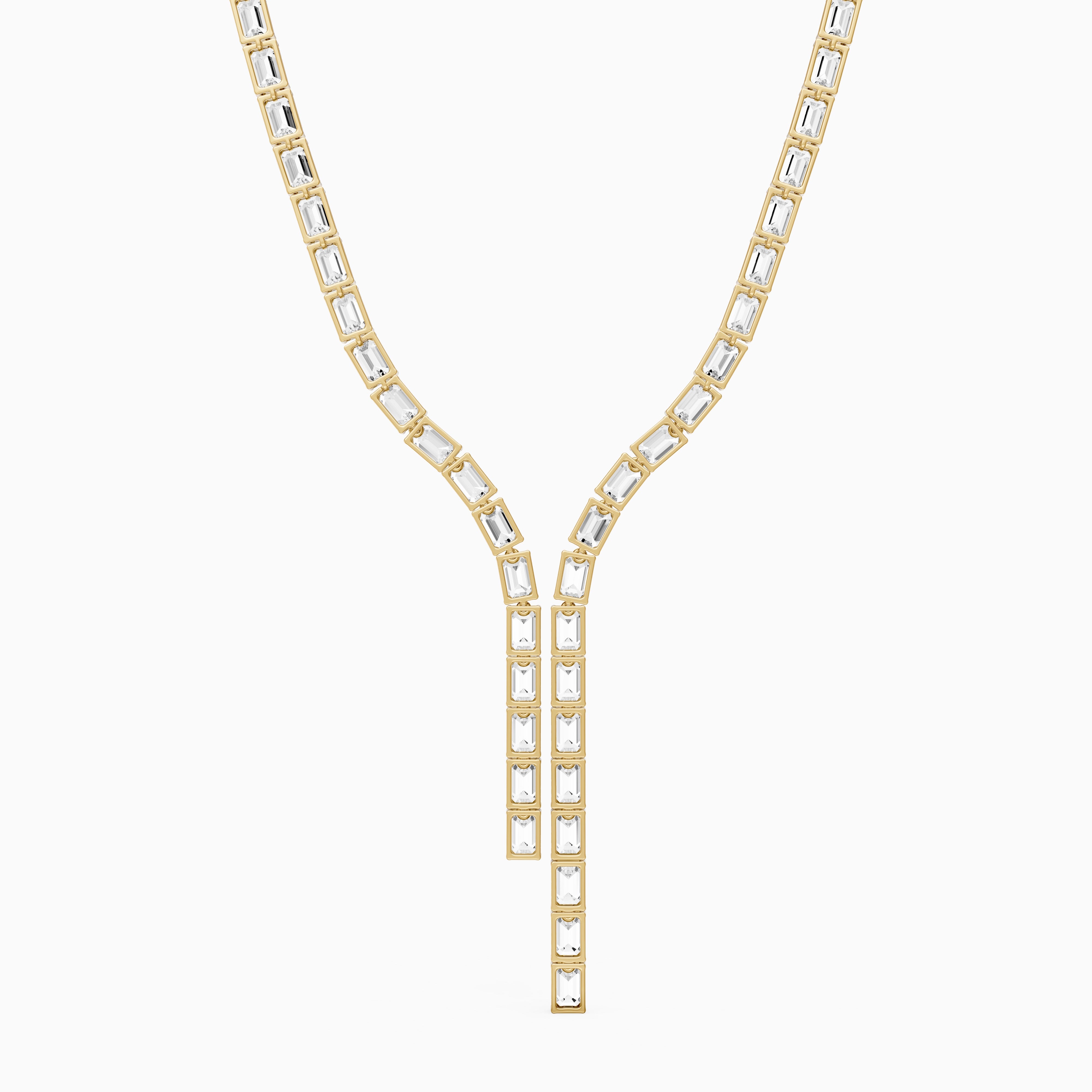 Adalynn Emerald Lab Grown Diamond Split Tennis Necklace