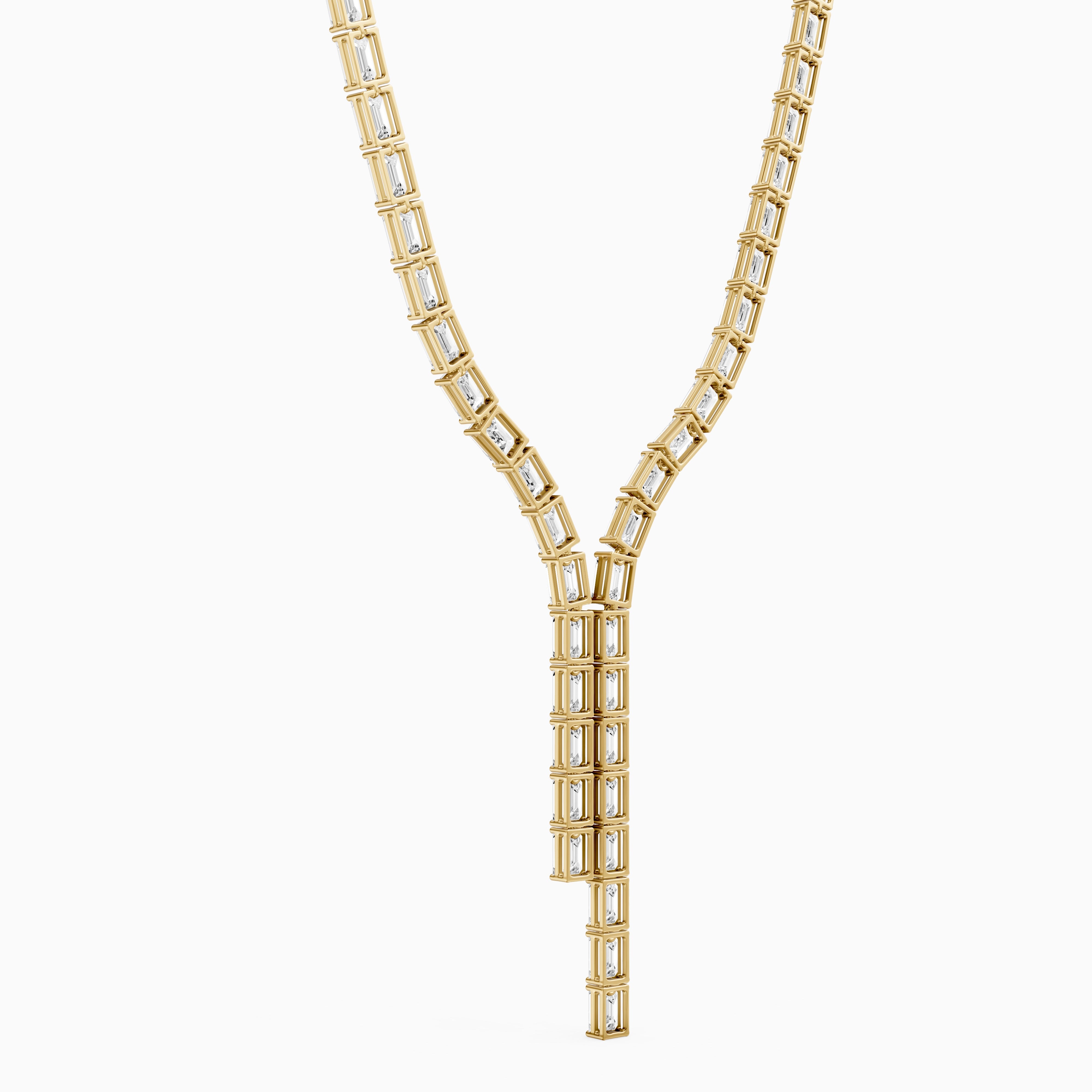 Adalynn Emerald Lab Grown Diamond Split Tennis Necklace