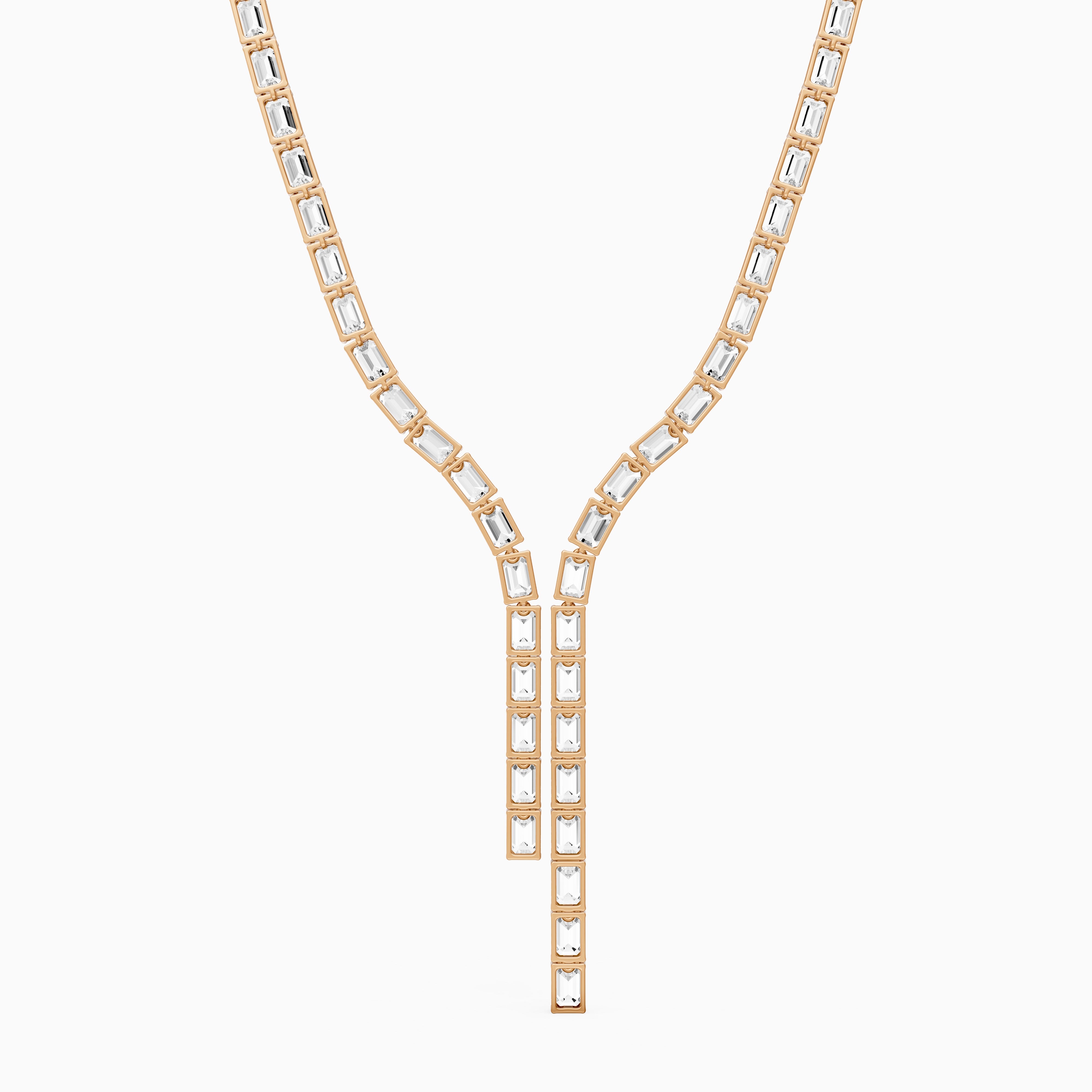 Adalynn Emerald Lab Grown Diamond Split Tennis Necklace