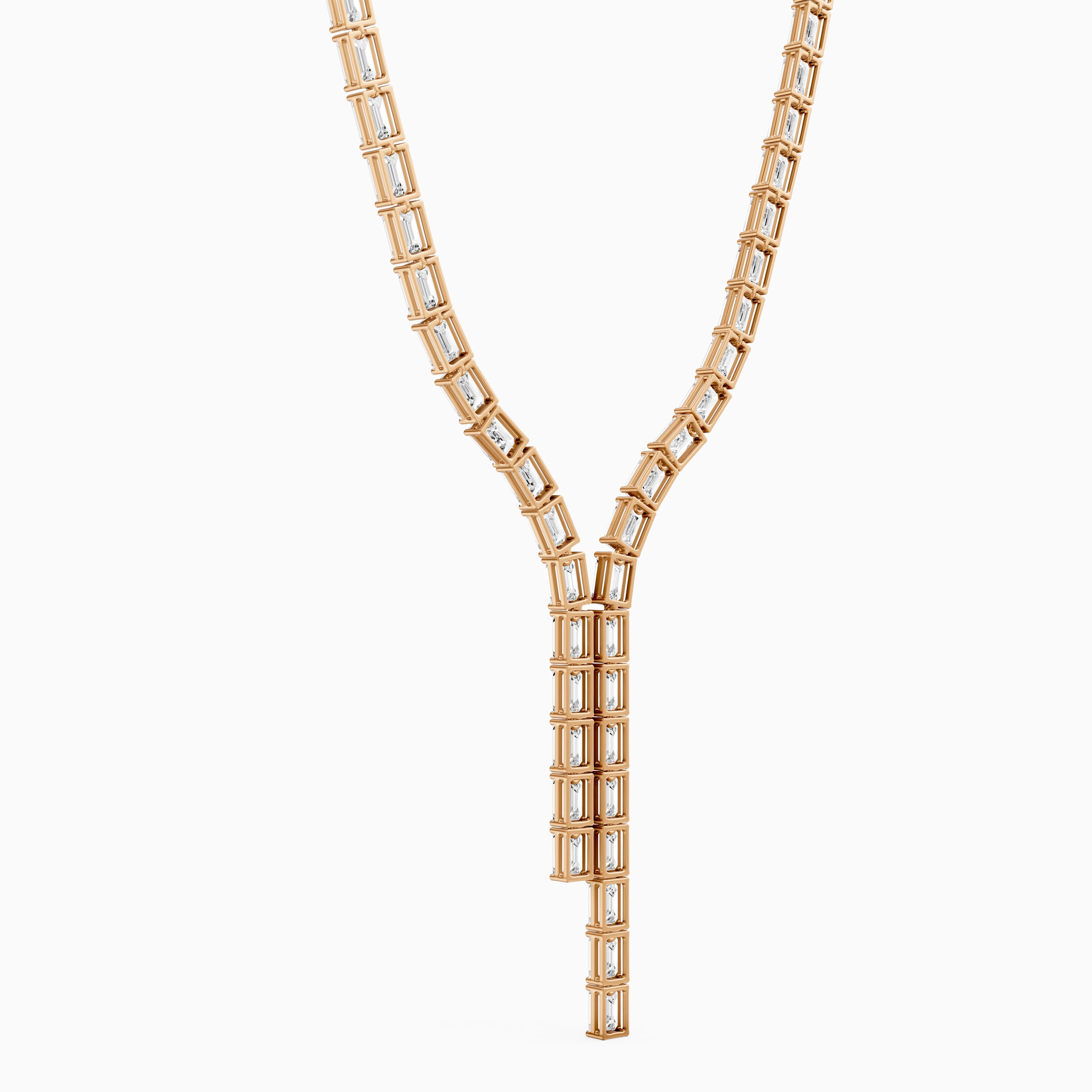 Adalynn Emerald Lab Grown Diamond Split Tennis Necklace