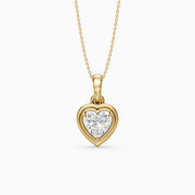 Leia Heart Shape Lab Grown Diamond Double Bezel Solitaire Pendant