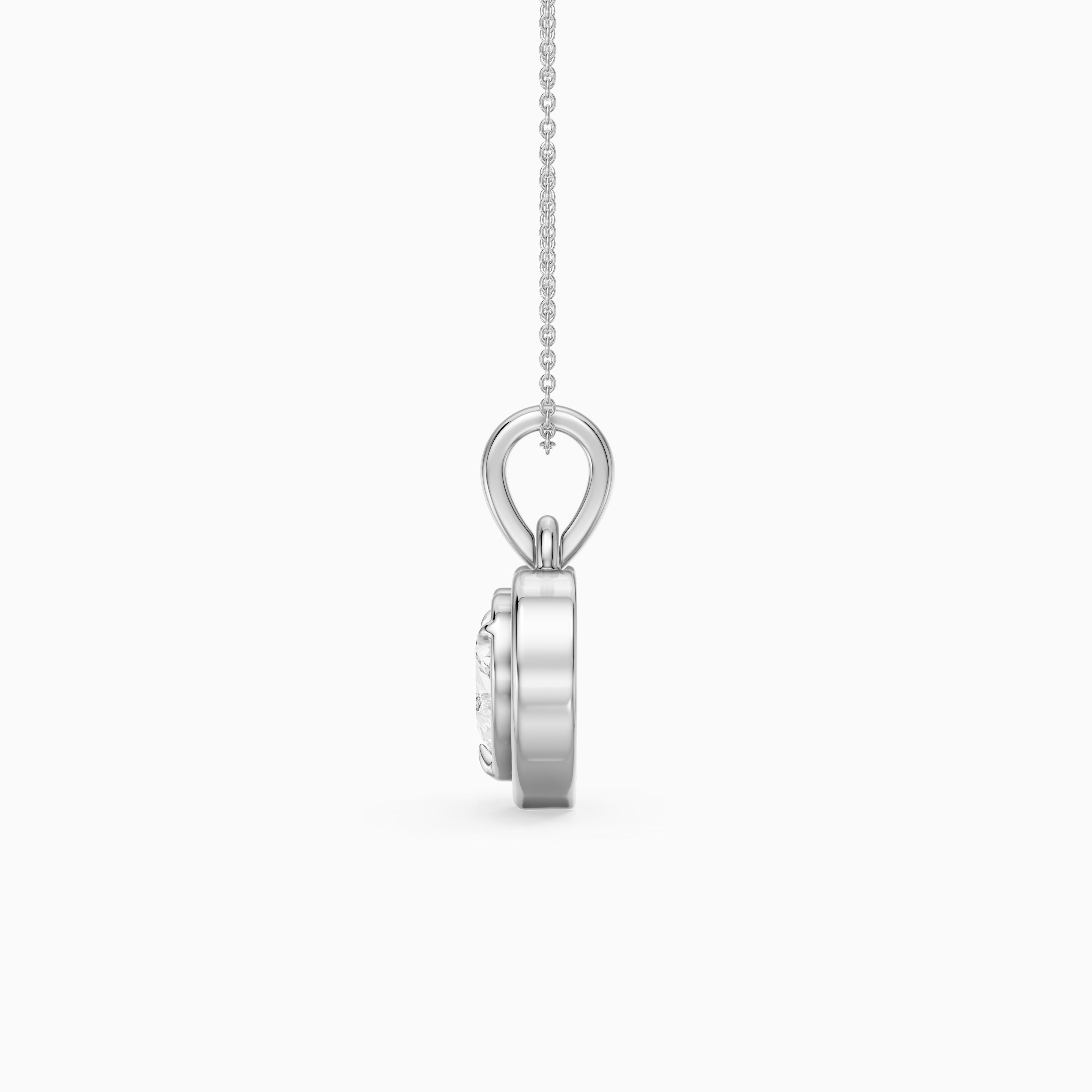 Leia Heart Shape Lab Grown Diamond Double Bezel Solitaire Pendant