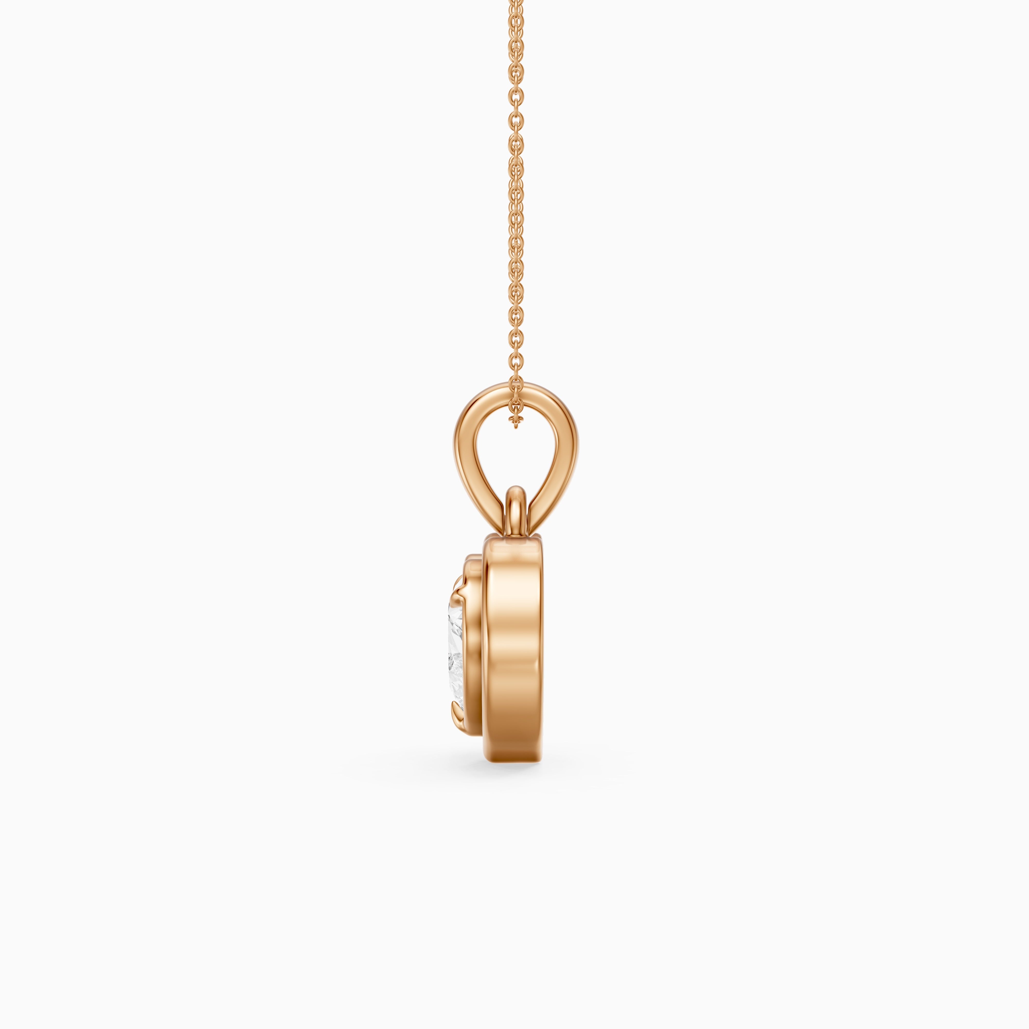 Leia Heart Shape Lab Grown Diamond Double Bezel Solitaire Pendant