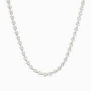 Beatrice Pear Lab Grown Diamond Three-Prong Tennis Necklace