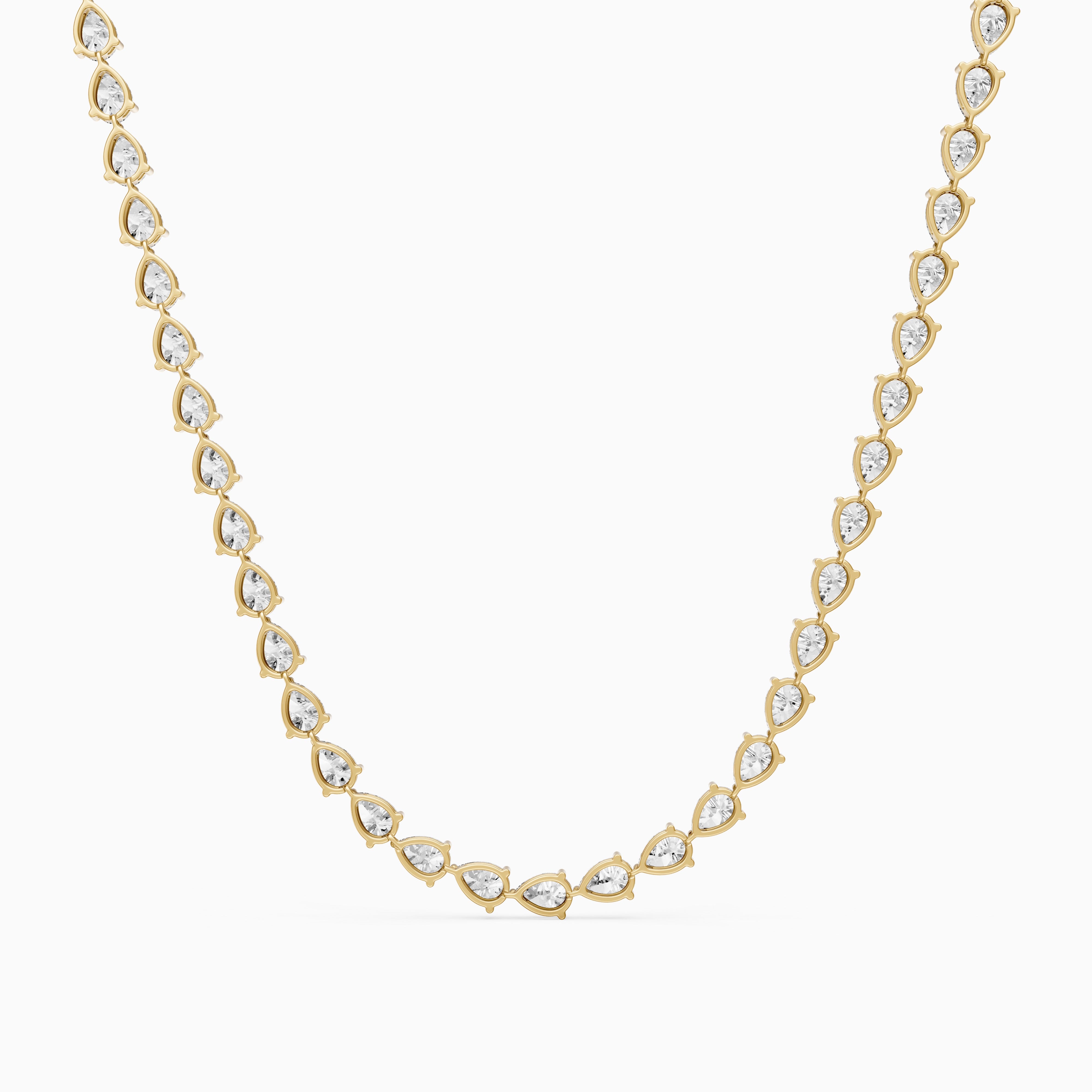 Beatrice Pear Lab Grown Diamond Three-Prong Tennis Necklace