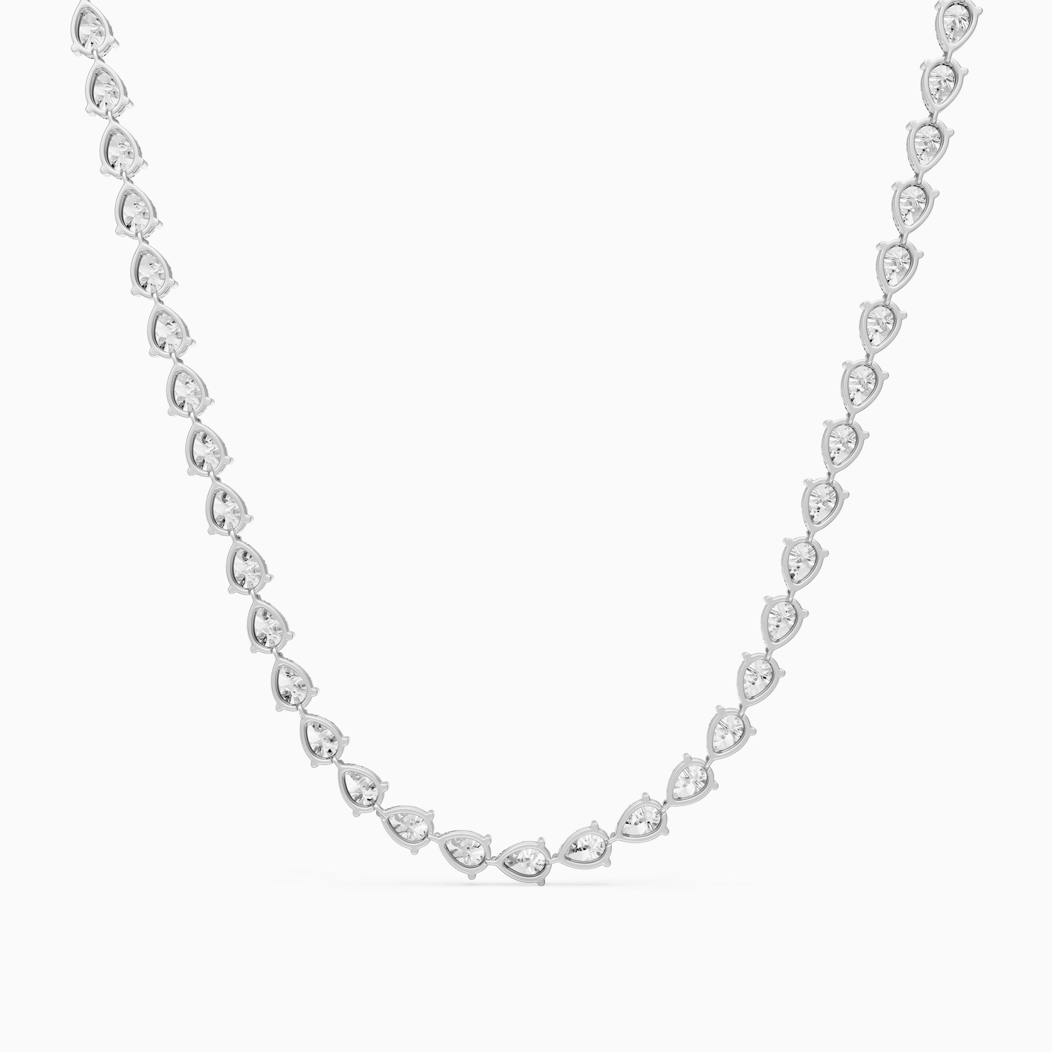 Beatrice Pear Lab Grown Diamond Three-Prong Tennis Necklace