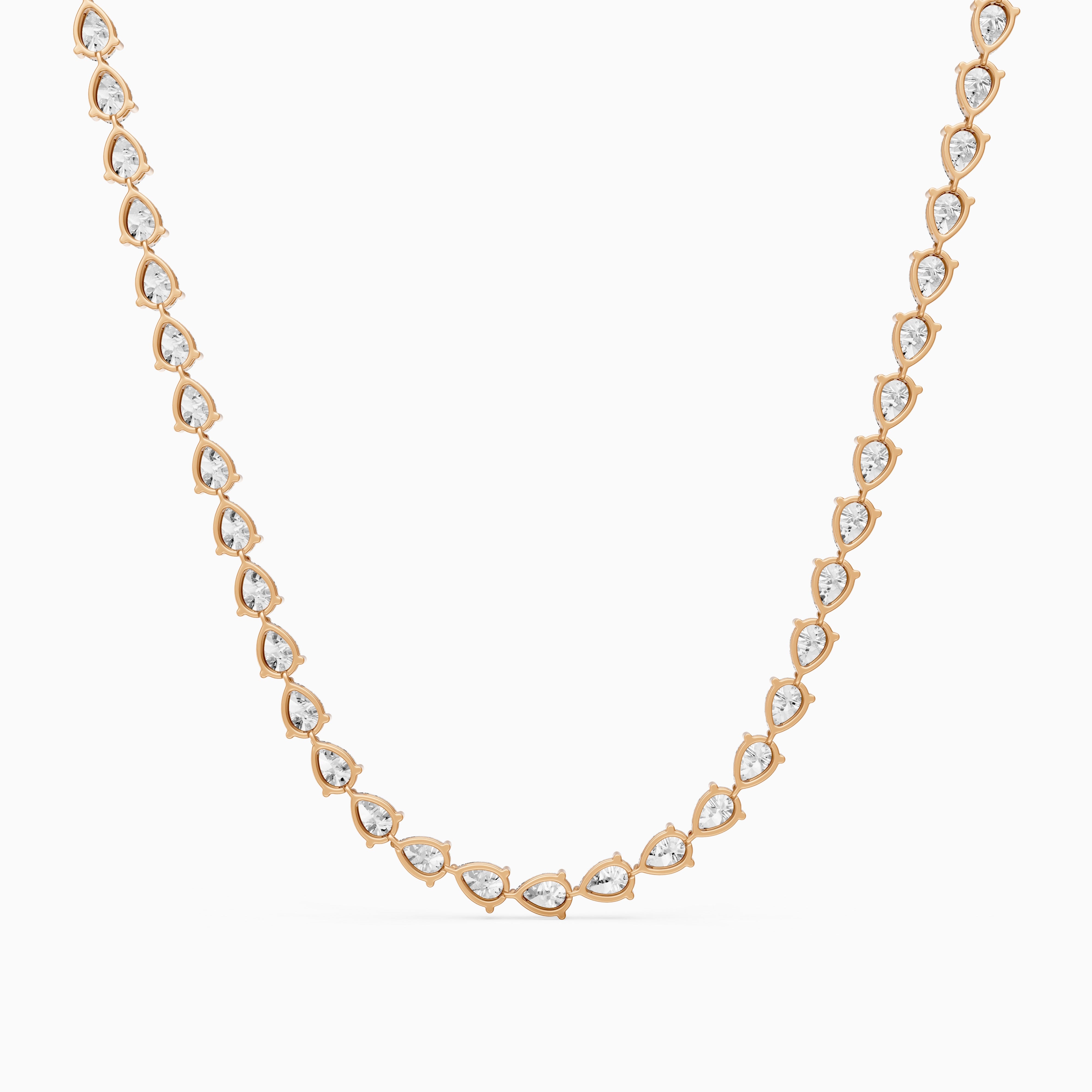 Beatrice Pear Lab Grown Diamond Three-Prong Tennis Necklace