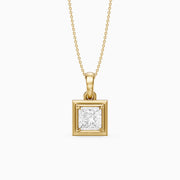 Esme Princess Cut Lab Grown Diamond Bezel Pendant with Prong