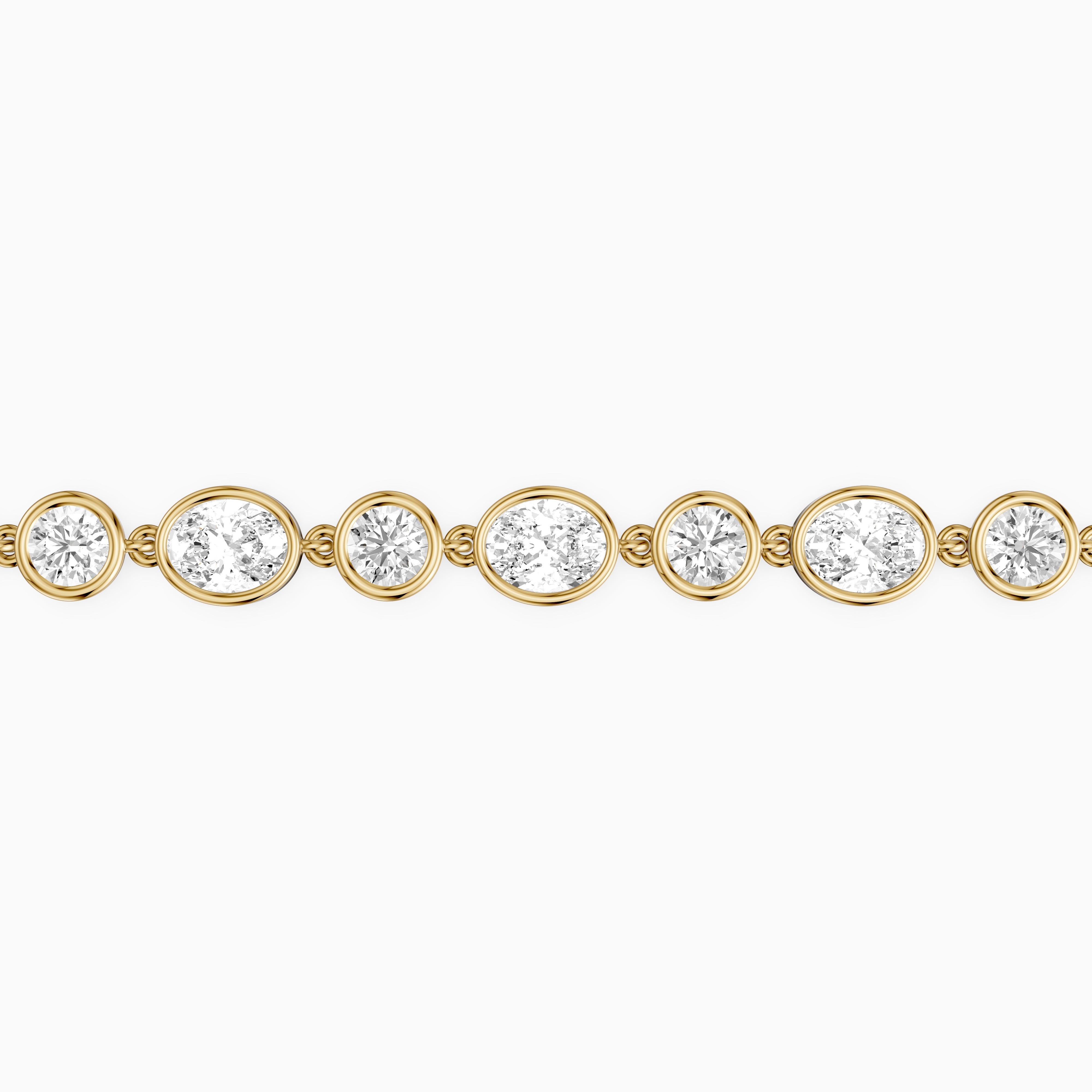 Mabel Alternating Oval and Round Lab Grown Diamond Bezel Set Tennis Bracelet