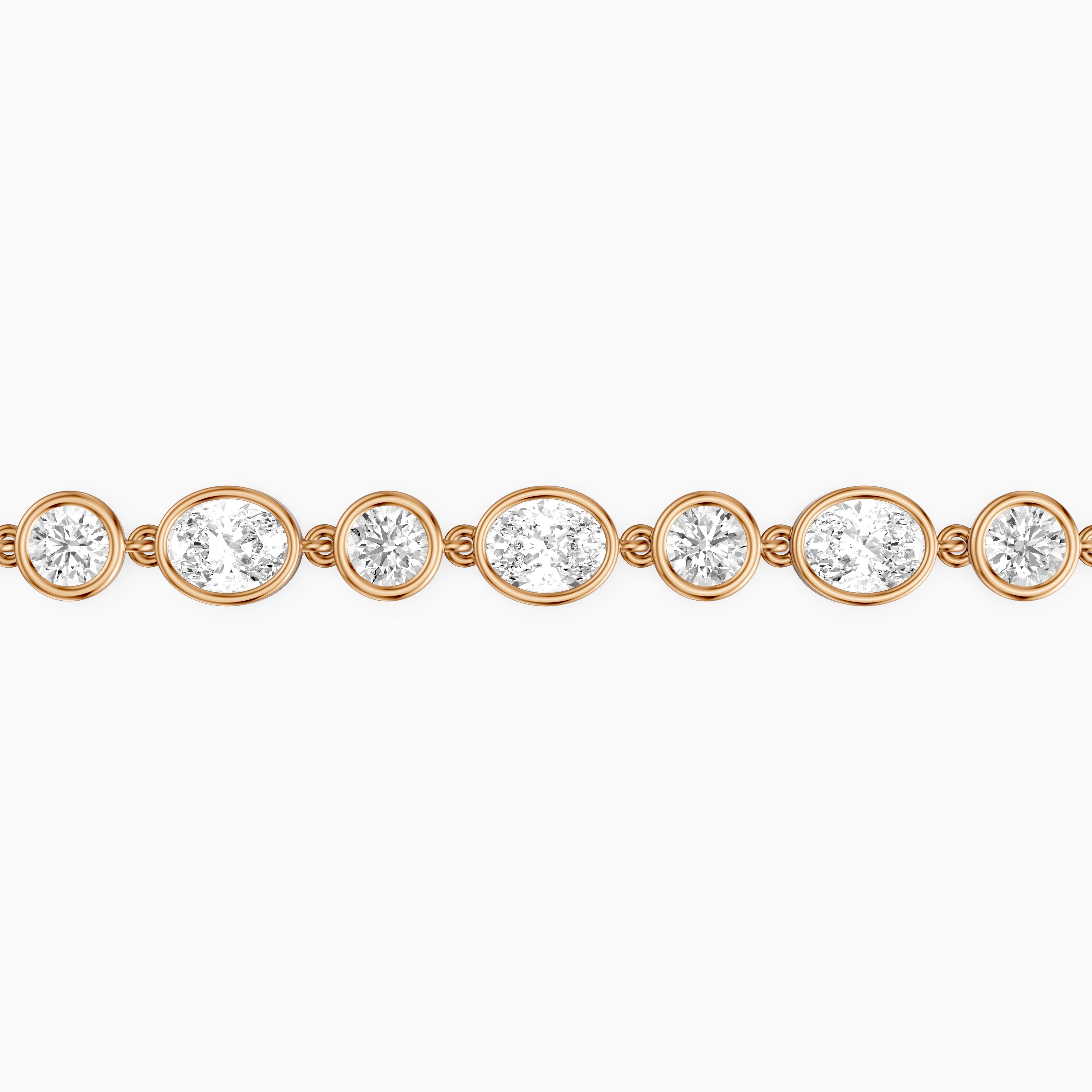 Mabel Alternating Oval and Round Lab Grown Diamond Bezel Set Tennis Bracelet