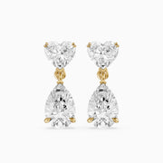 Nia Heart and Pear Shape Lab Grown Diamond Drop Earrings
