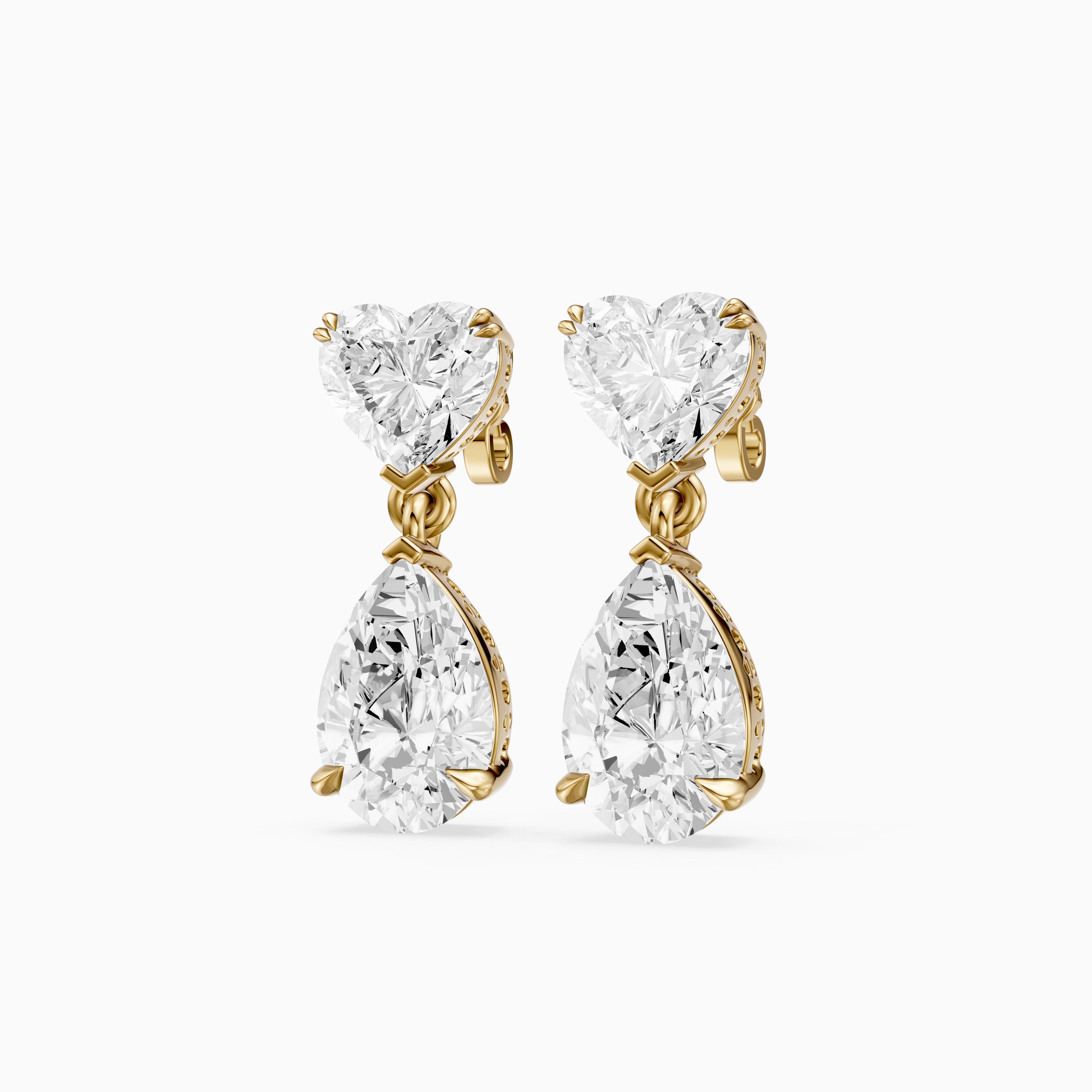 Nia Heart and Pear Shape Lab Grown Diamond Drop Earrings
