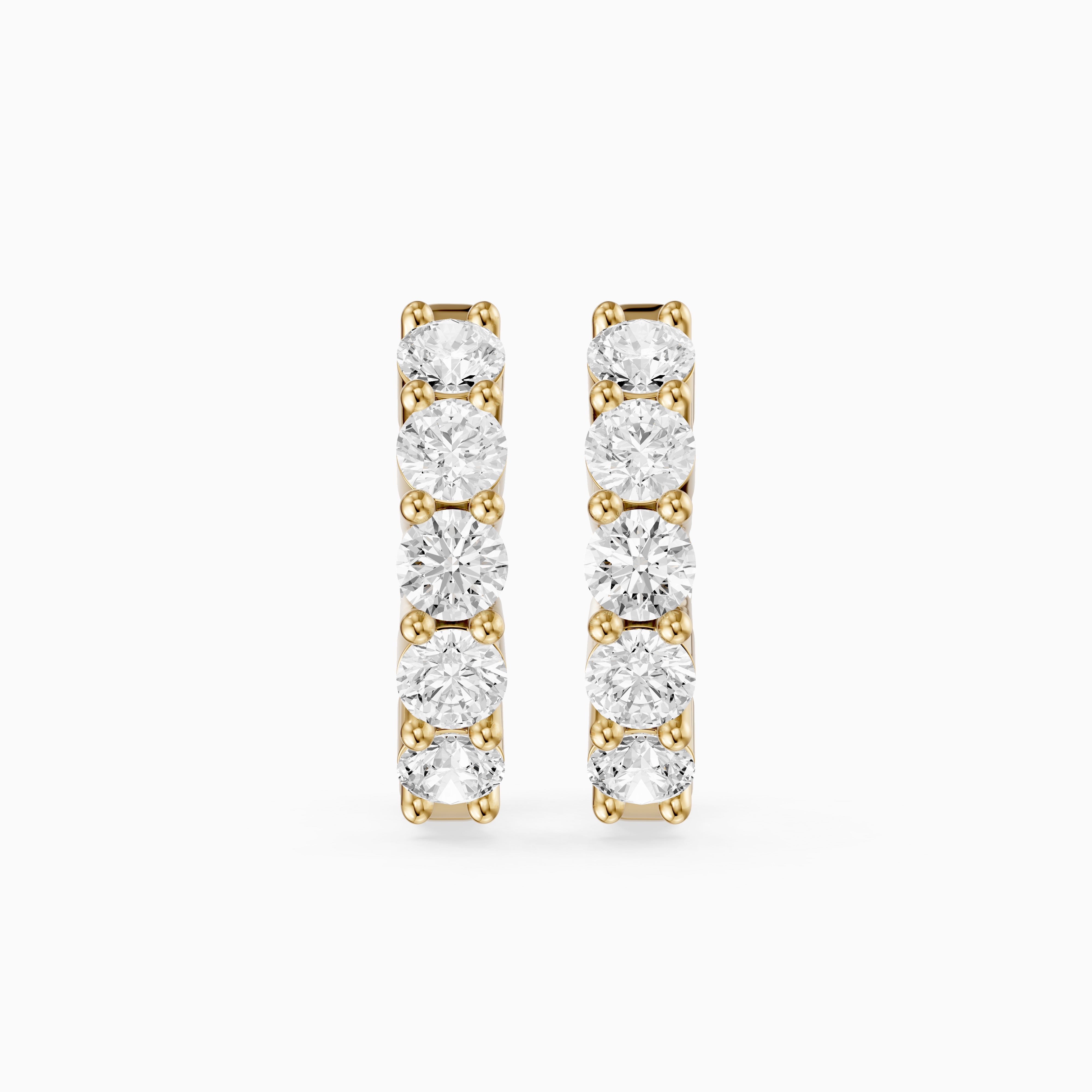 Linn Round Lab Grown Diamond Inside Out Huggie Hoop Earrings