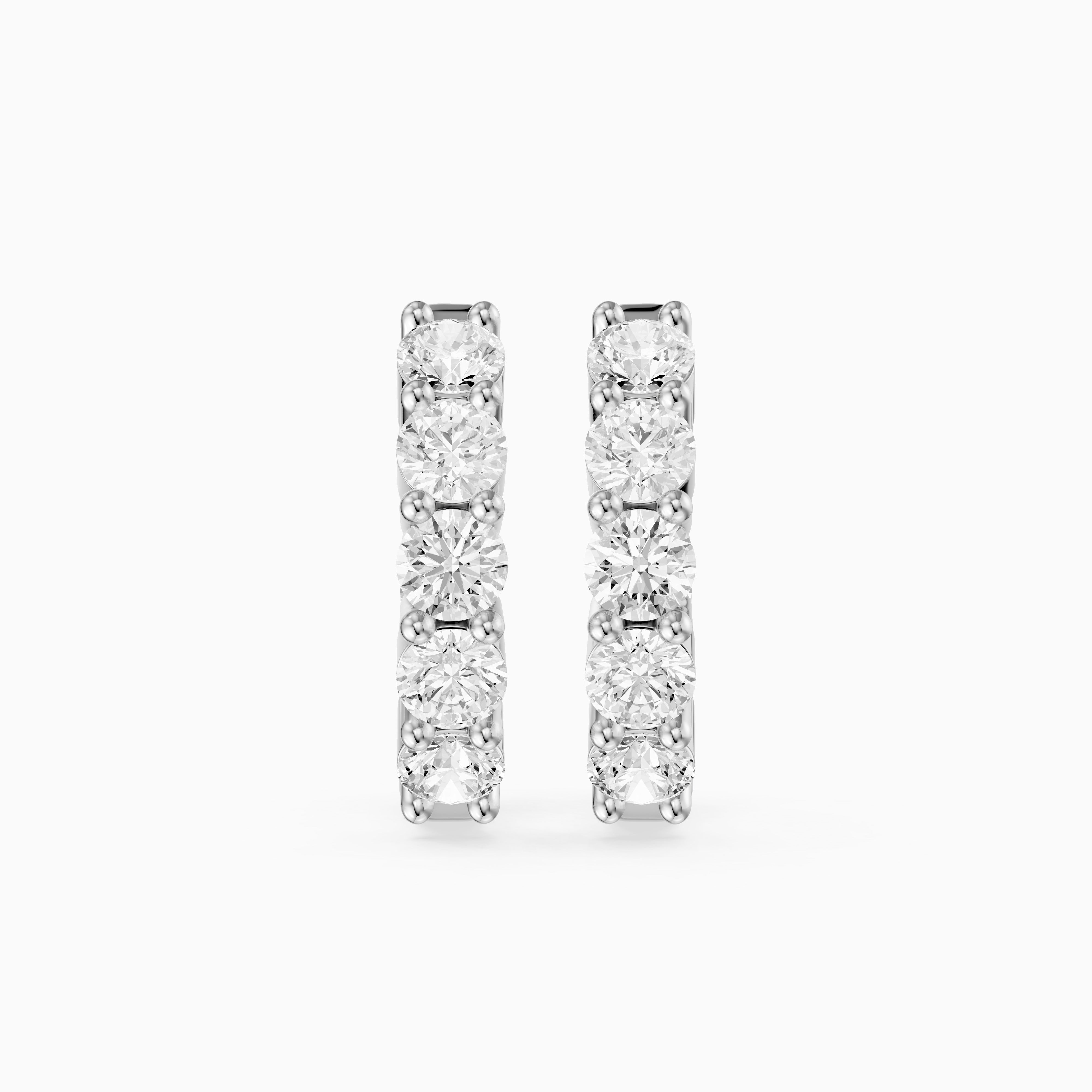Linn Round Lab Grown Diamond Inside Out Huggie Hoop Earrings