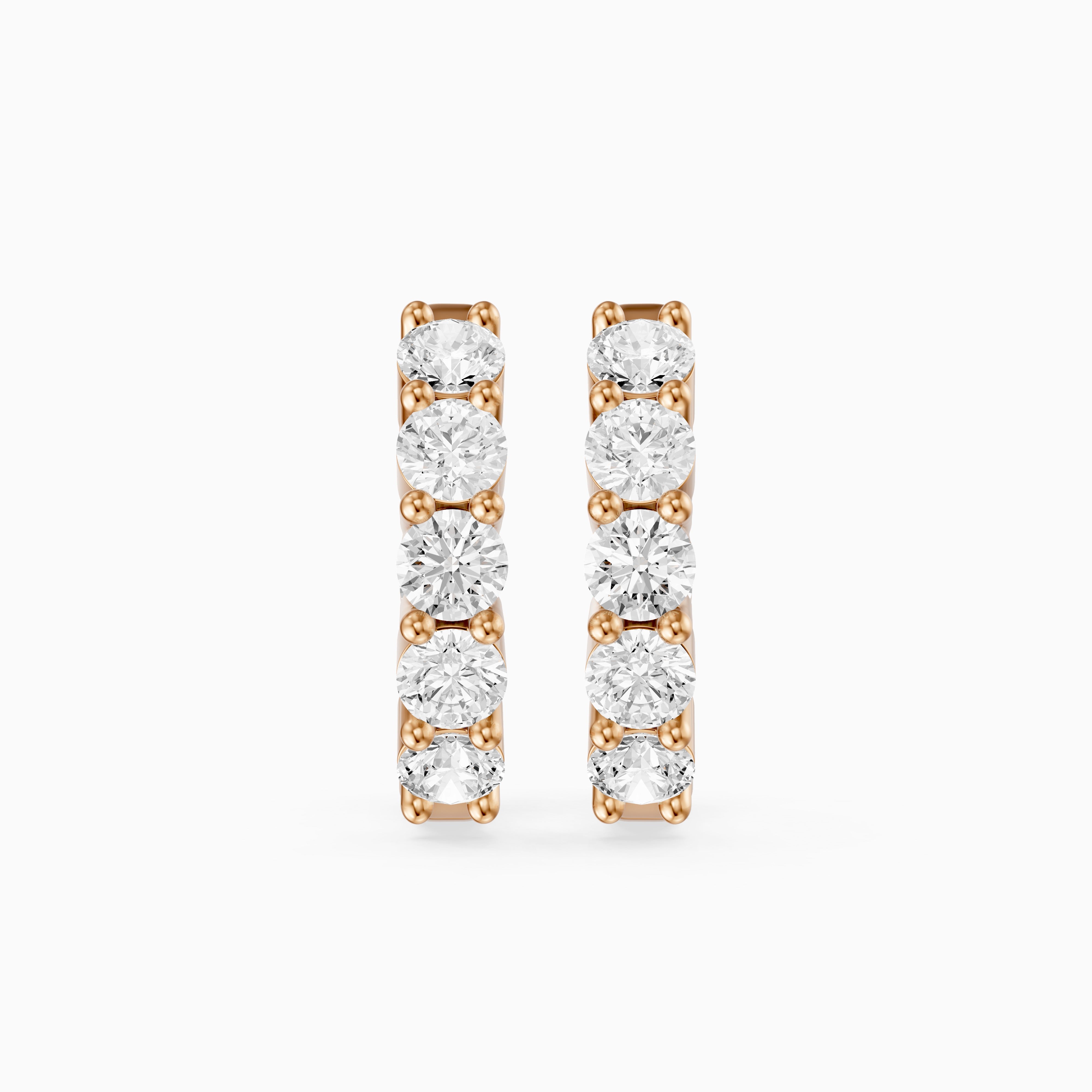 Linn Round Lab Grown Diamond Inside Out Huggie Hoop Earrings