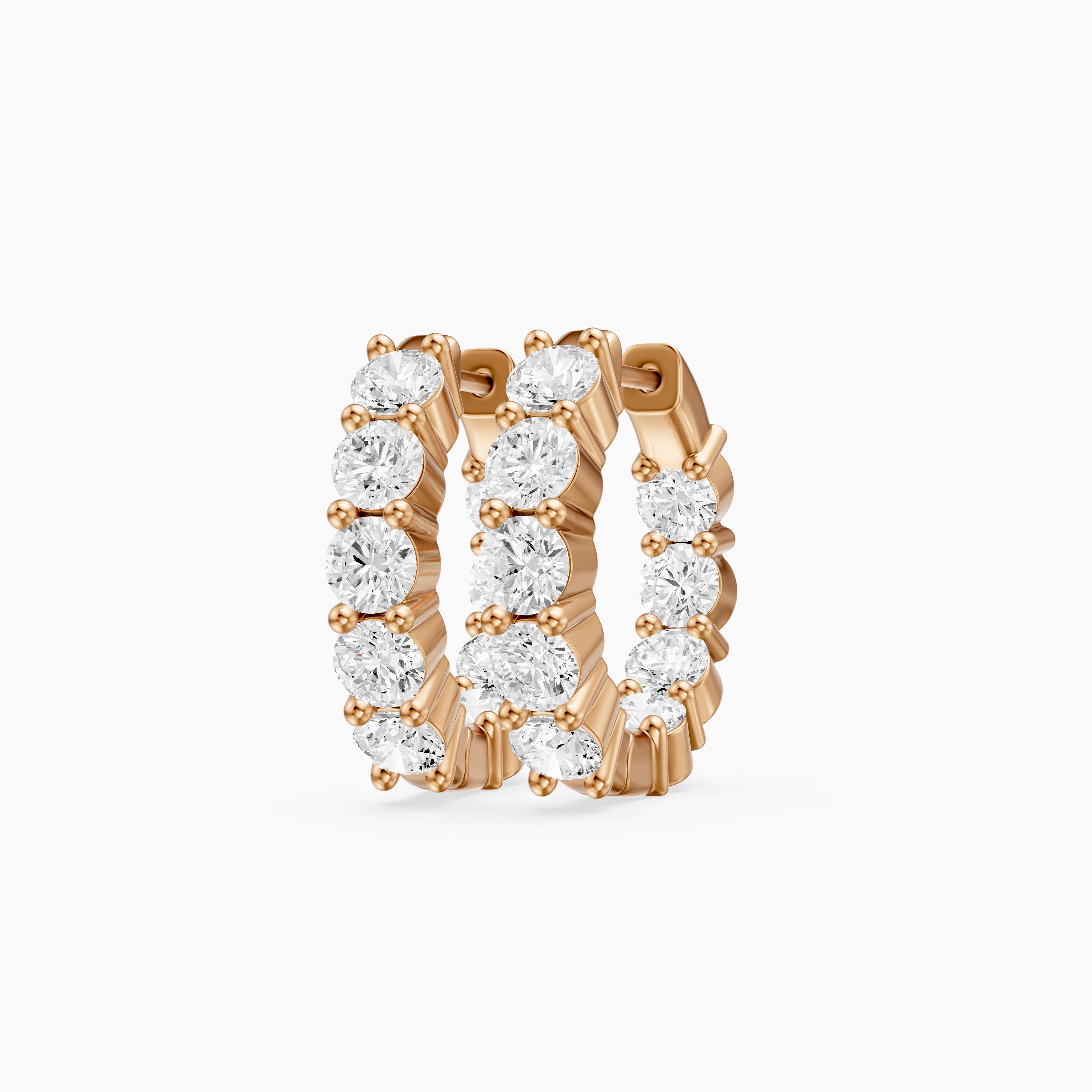 Linn Round Lab Grown Diamond Inside Out Huggie Hoop Earrings