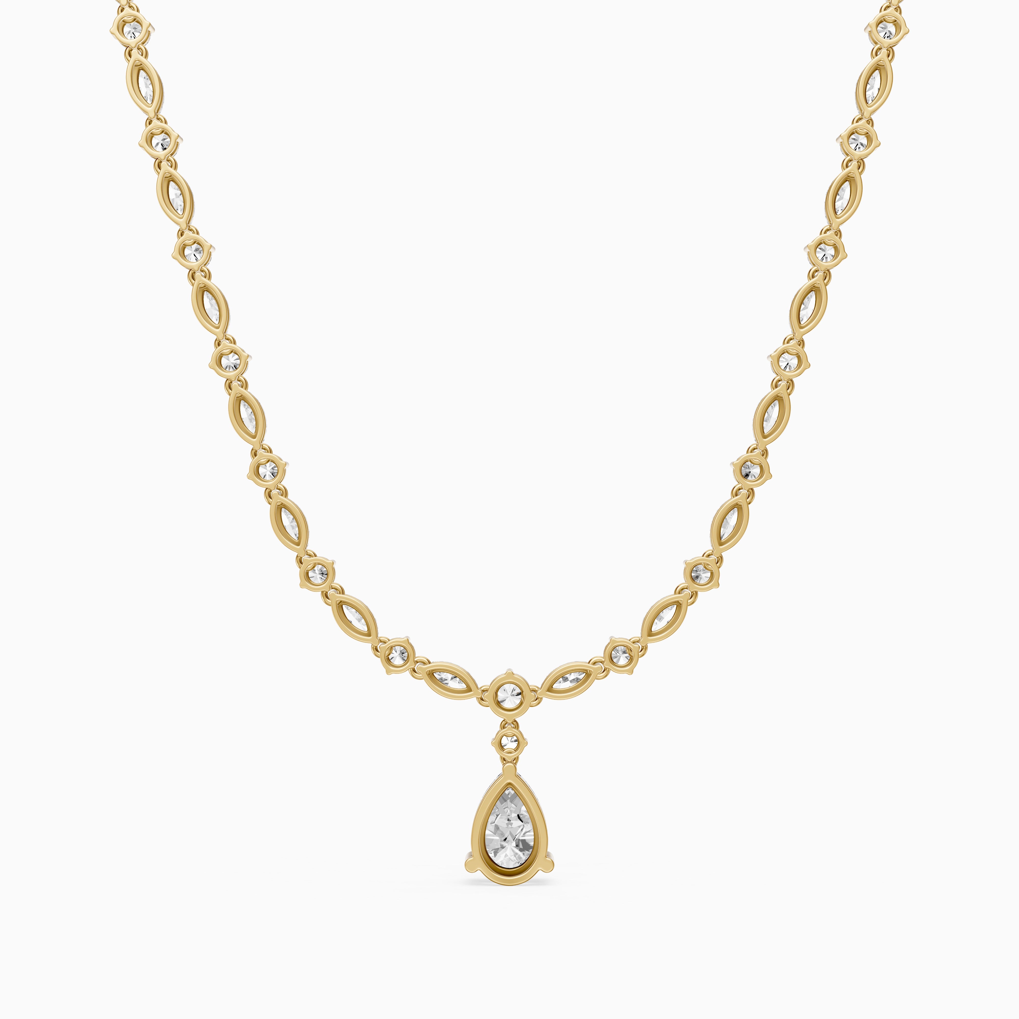 Leilani Pear, Round and Marquise Lab Grown Diamond Tennis Necklace