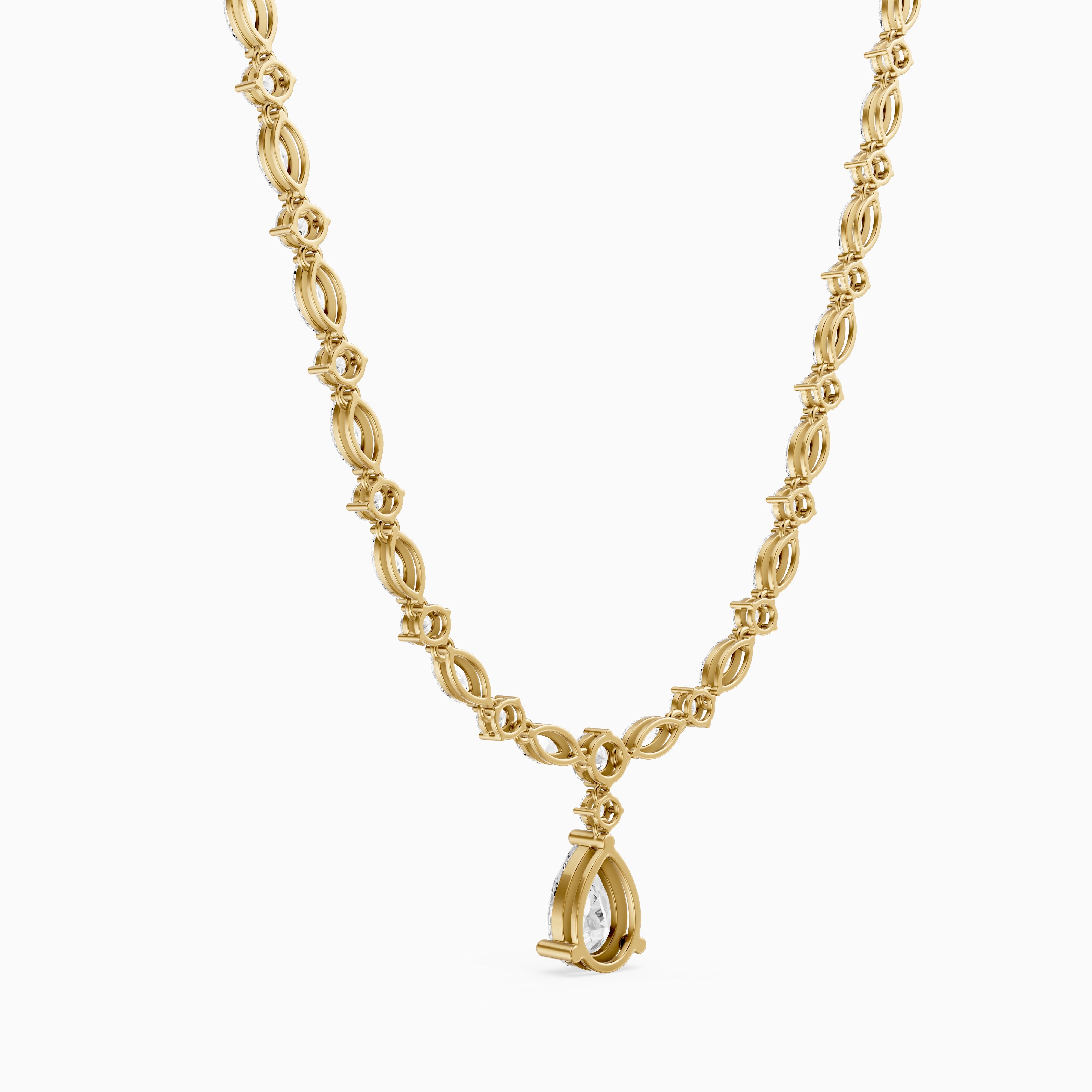 Leilani Pear, Round and Marquise Lab Grown Diamond Tennis Necklace