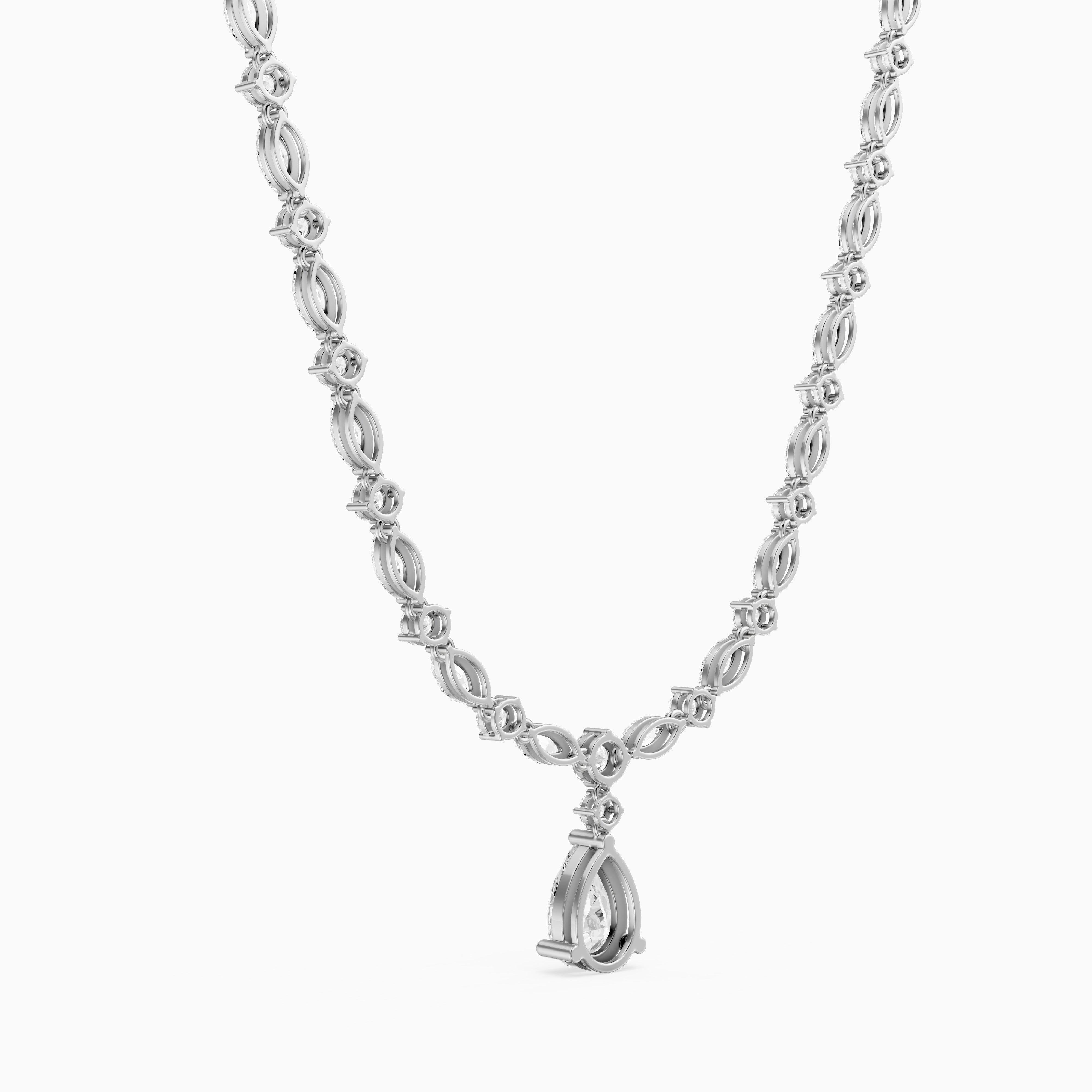 Leilani Pear, Round and Marquise Lab Grown Diamond Tennis Necklace