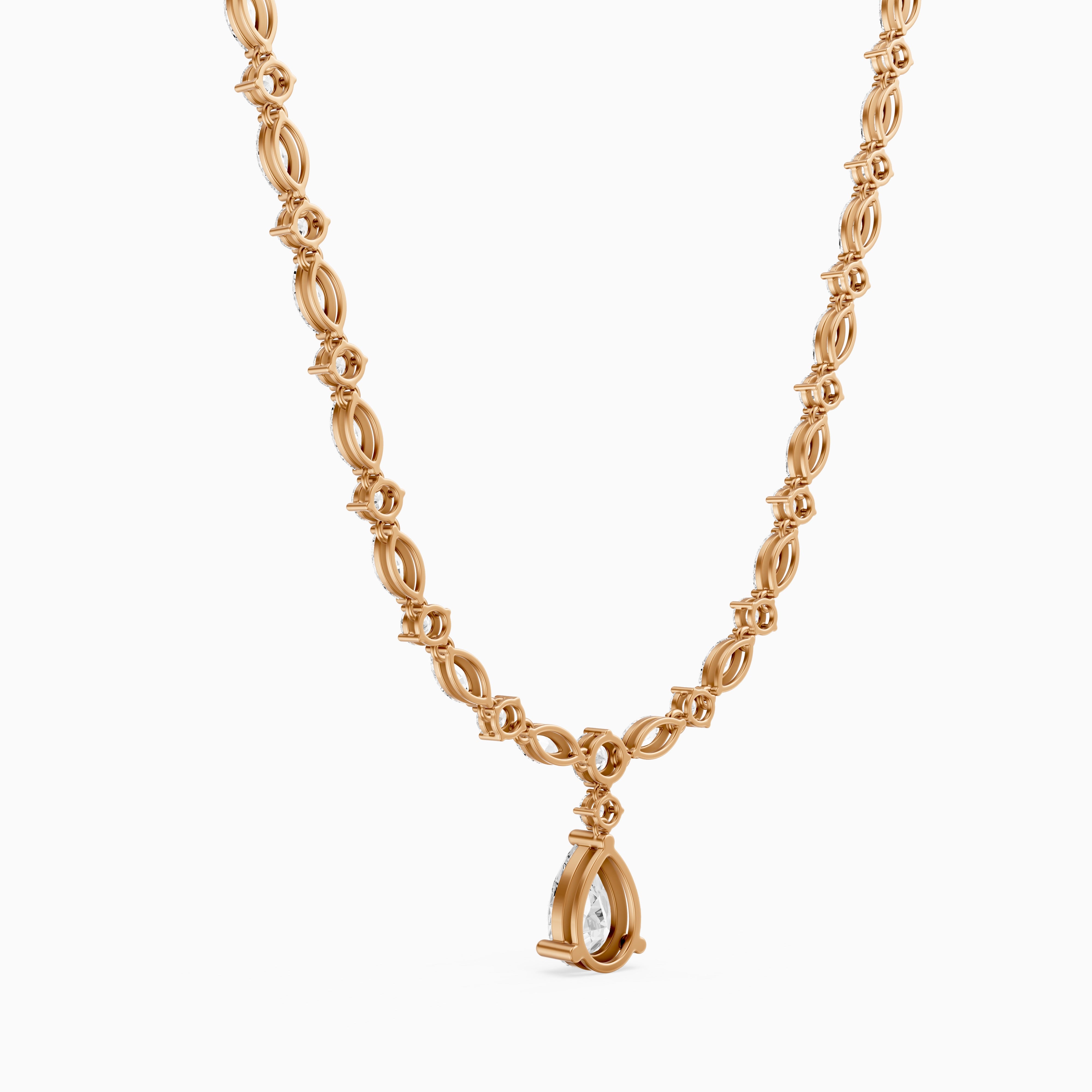 Leilani Pear, Round and Marquise Lab Grown Diamond Tennis Necklace