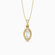 Elowyn Marquise Lab Grown Diamond Double Bezel Pendant